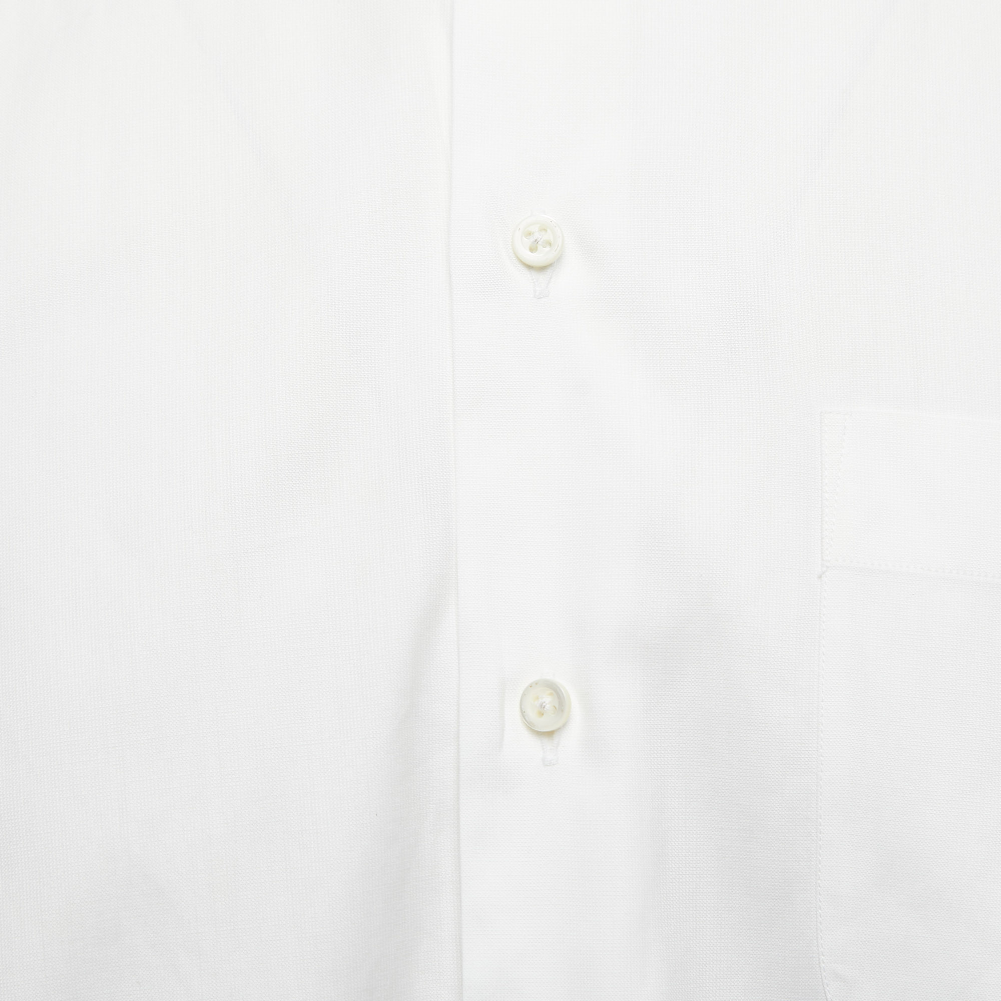 Armani Collezioni White Cotton Button Front Full Sleeve Shirt M