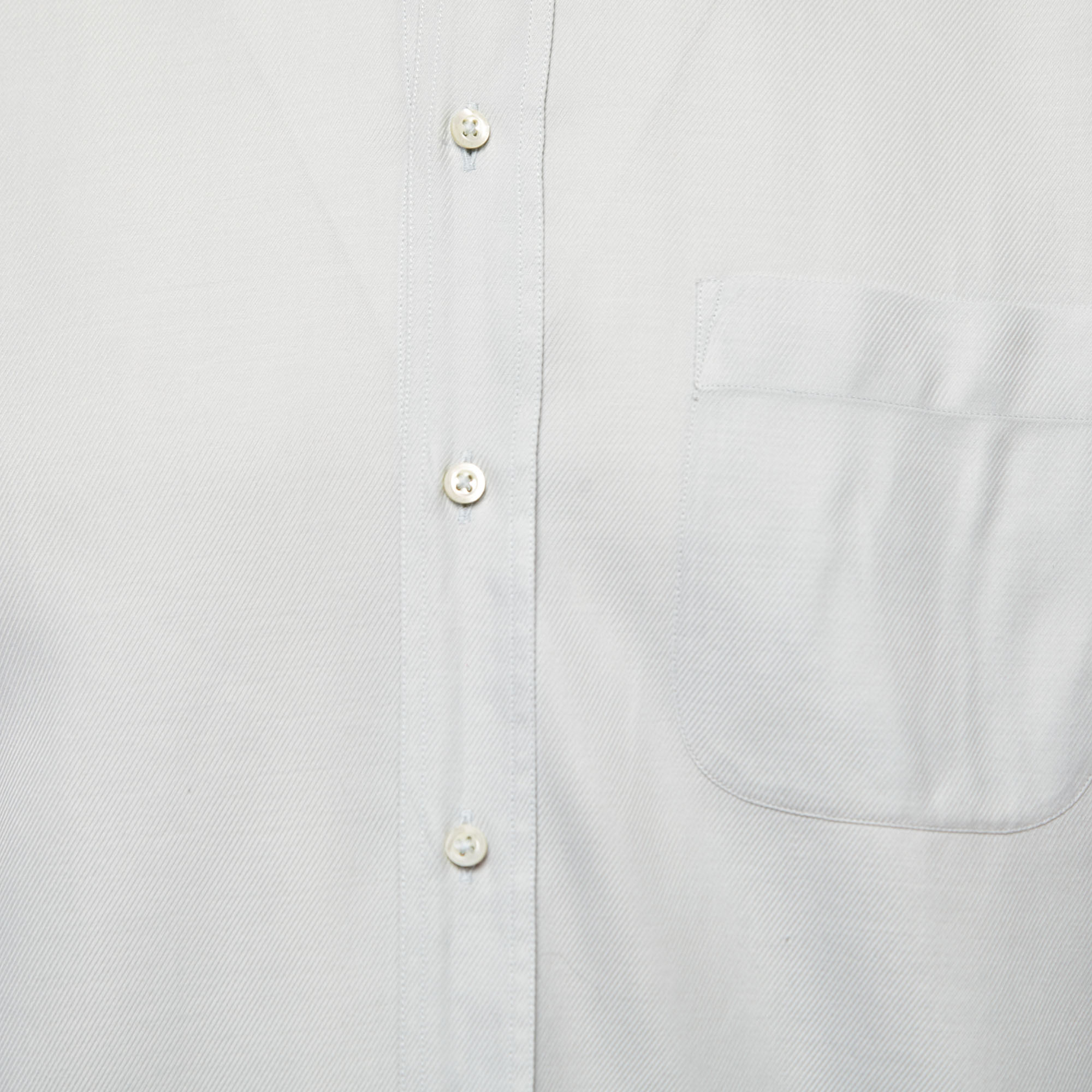 Armani Collezioni Light Grey Cotton Button Down Shirt L