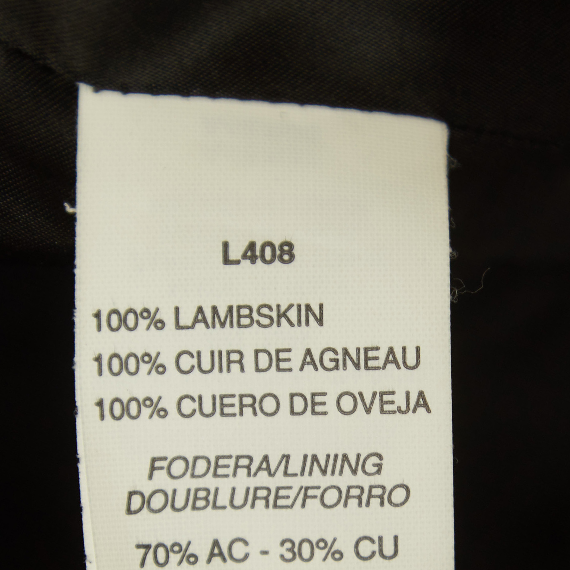 Armani Collezioni Black Crinkled Leather Buttoned Jacket XXL