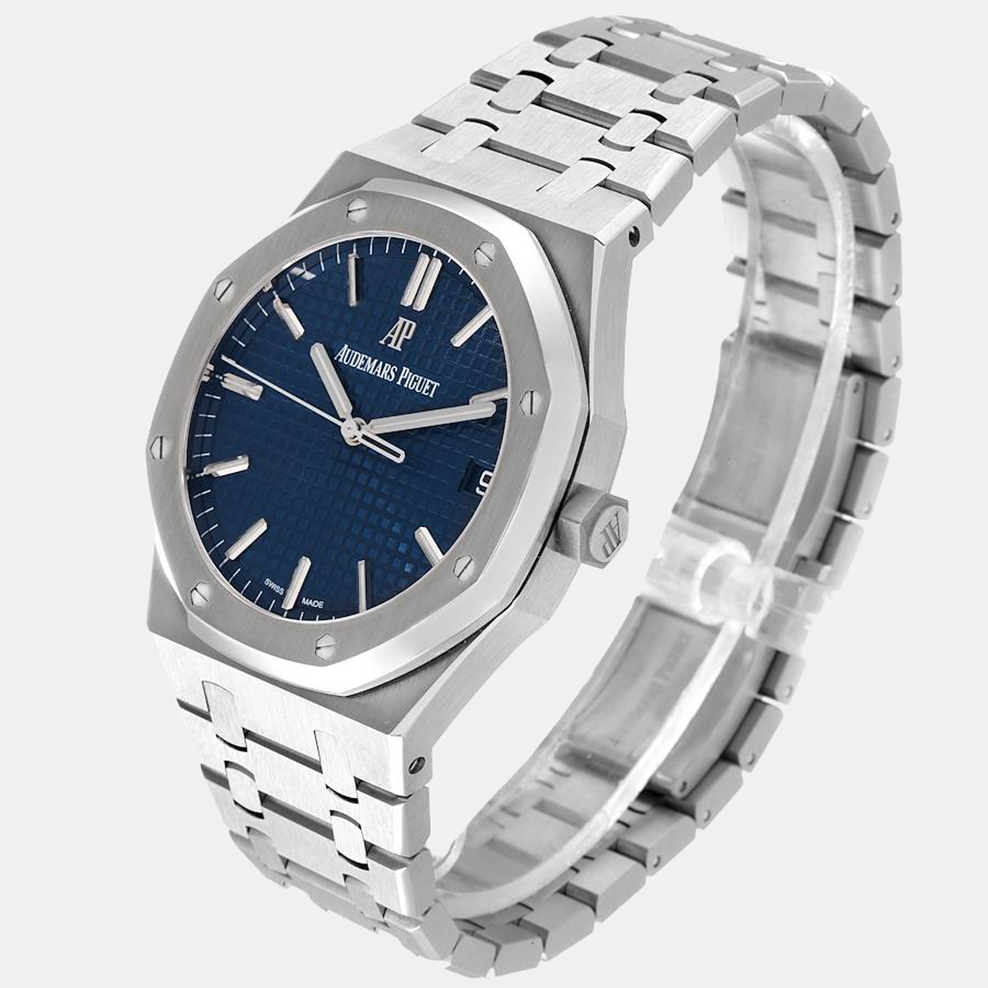 Audemars Piguet Blue Stainless Steel Royal Oak 15500ST Men's Wristwatch 41 Mm