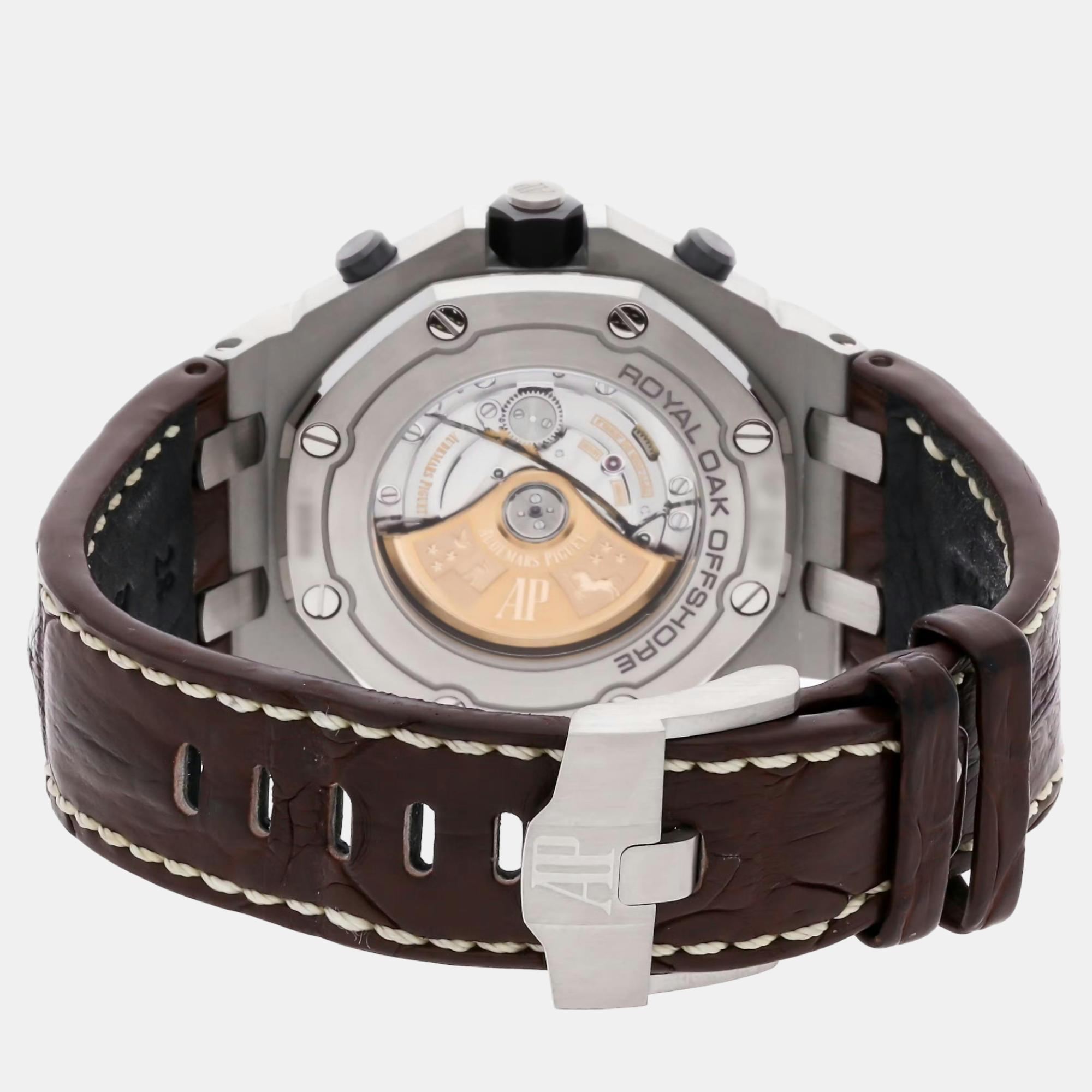 Audemars Piguet Ivory Stainless Steel Royal Oak Offshore 26470ST.OO.A801CR.01 Automatic Men's Wristwatch 42 Mm