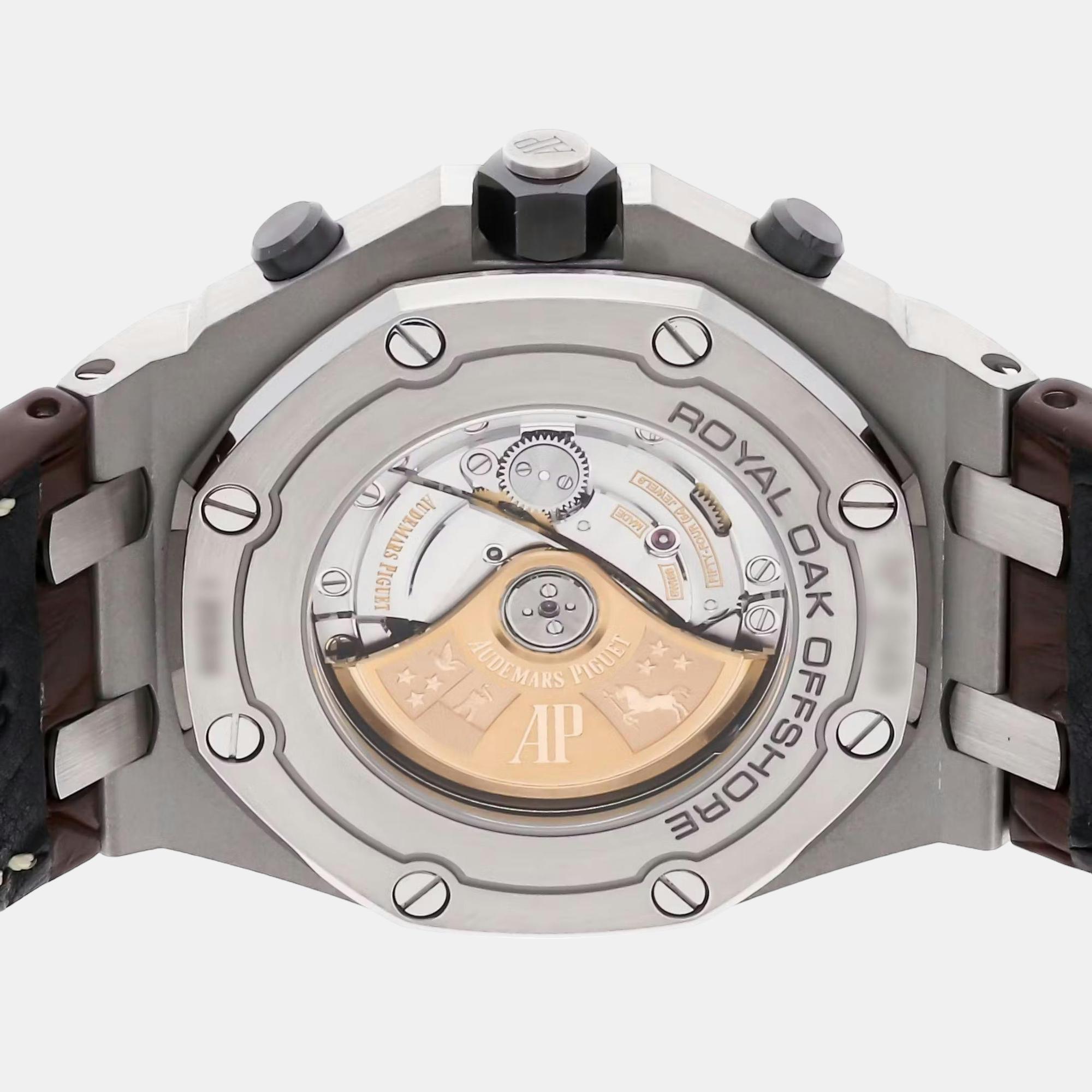 Audemars Piguet Ivory Stainless Steel Royal Oak Offshore 26470ST.OO.A801CR.01 Automatic Men's Wristwatch 42 Mm