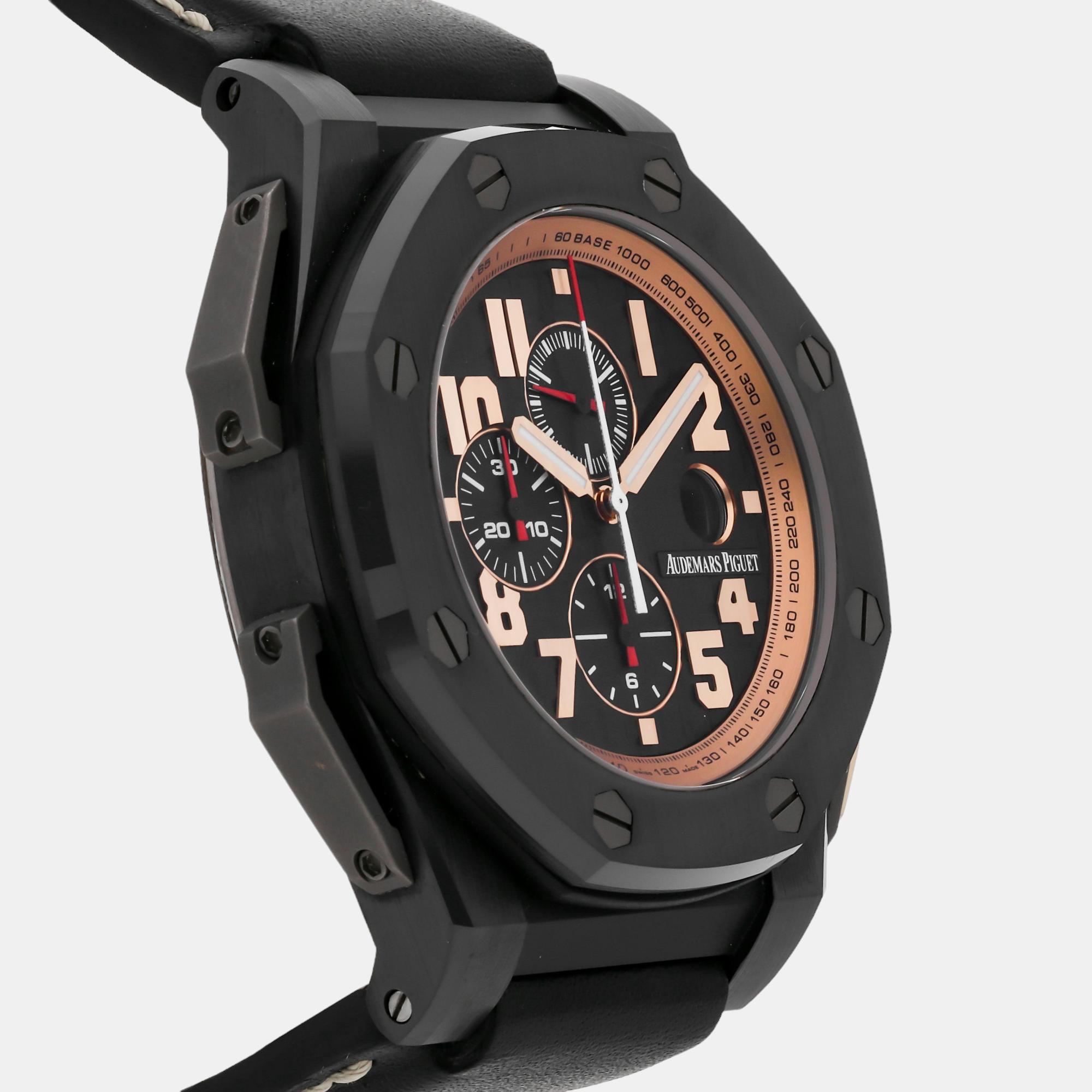 Audemars Piguet Black Titanium Royal Oak Offshore 26378IO.OO.A001KE.01 Automatic Men's Wristwatch 48 Mm