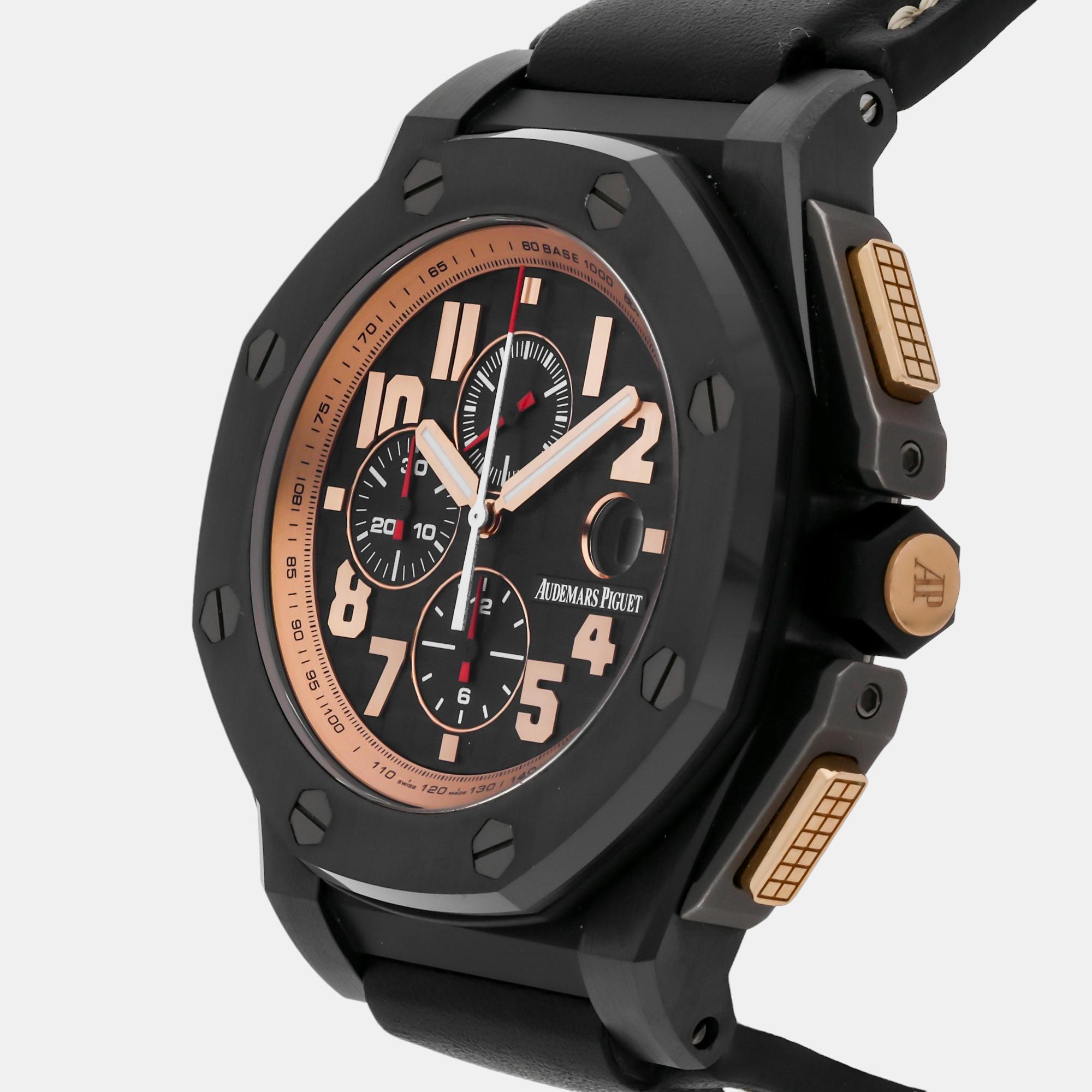 Audemars Piguet Black Titanium Royal Oak Offshore 26378IO.OO.A001KE.01 Automatic Men's Wristwatch 48 Mm