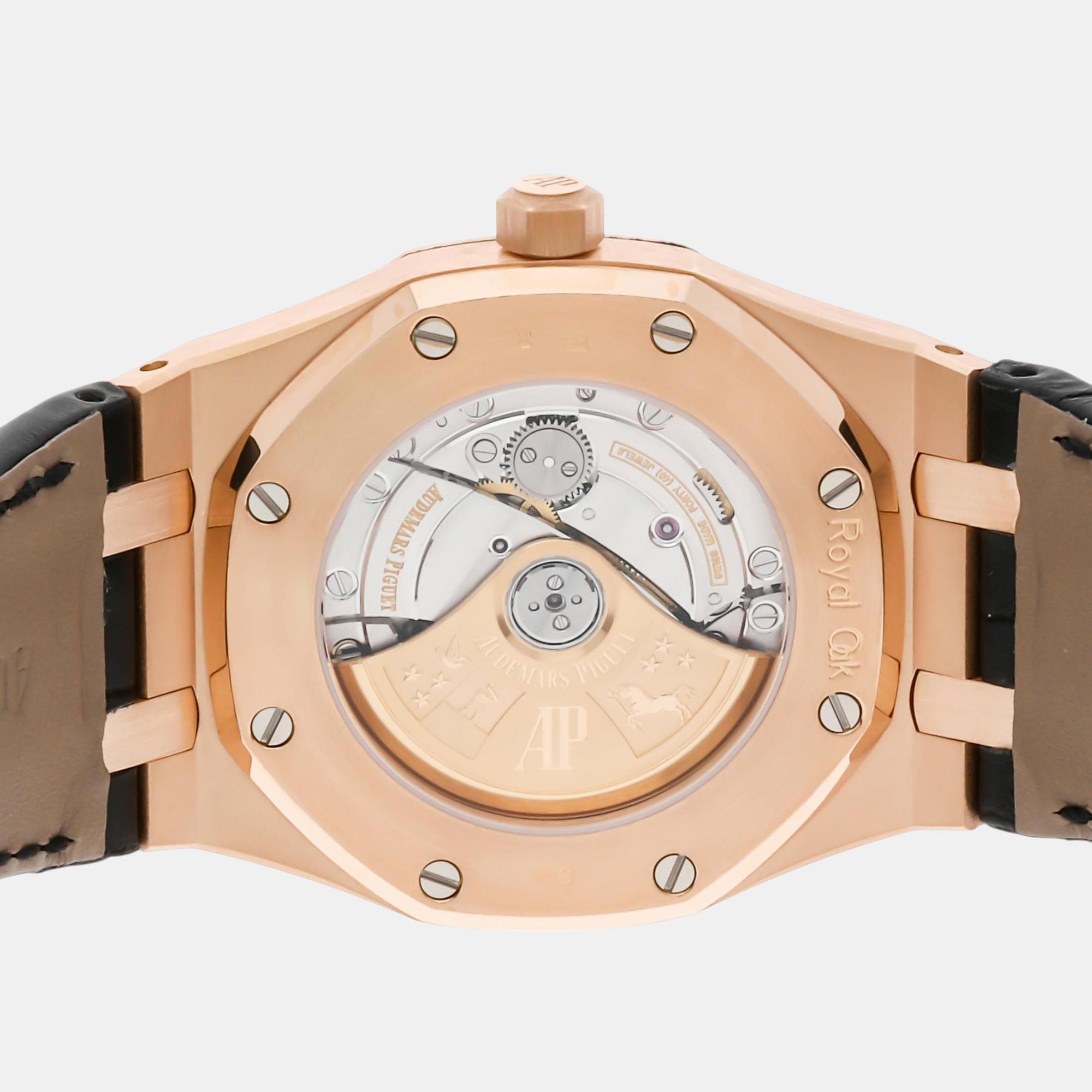 Audemars Piguet Silver 18k Rose Gold Royal Oak 15300OR.OO.D088CR.02 Automatic Men's Wristwatch 39 Mm