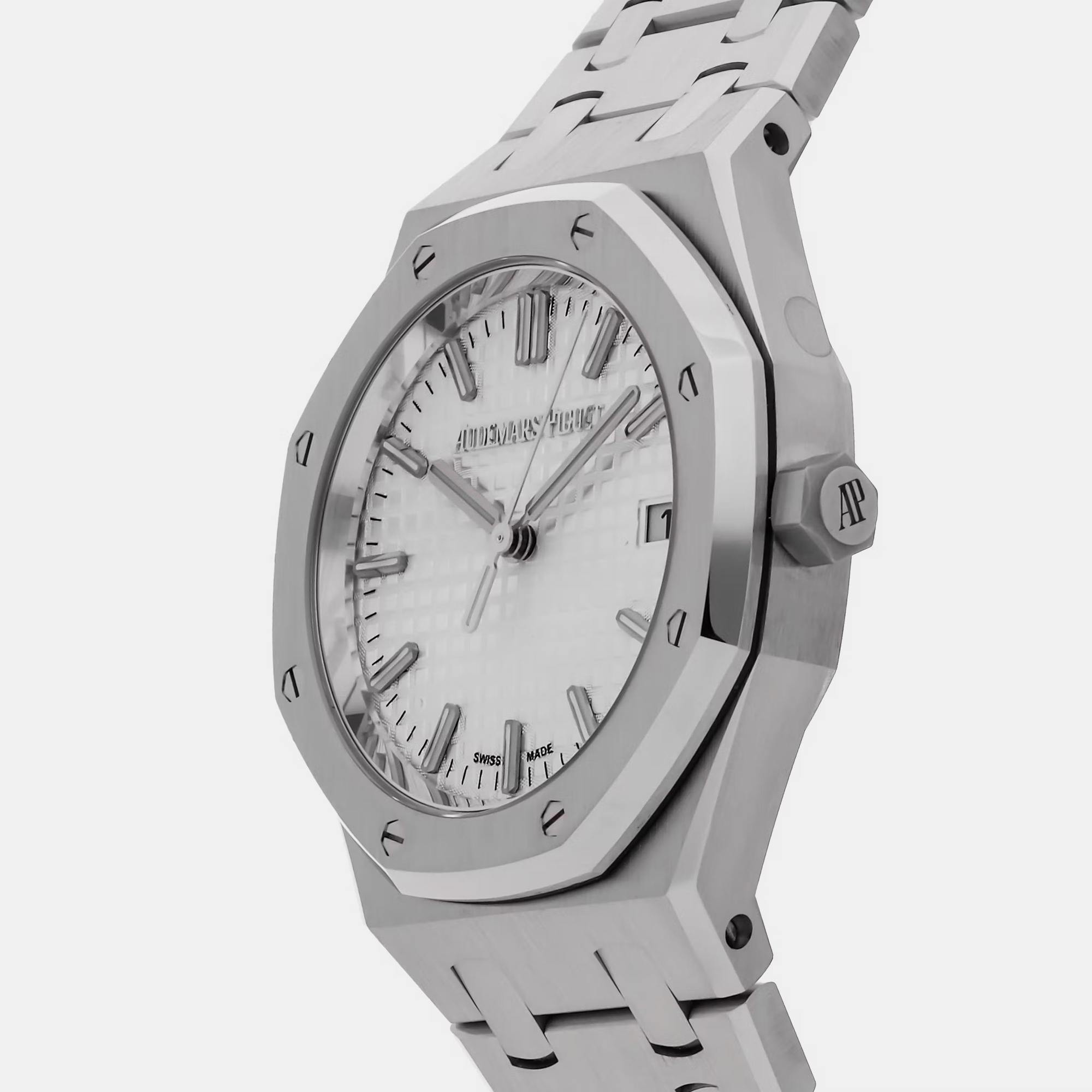 Audemars Piguet Silver Stainless Steel Royal Oak 77450ST.OO.1361ST.02 Automatic Men's Wristwatch 34 Mm