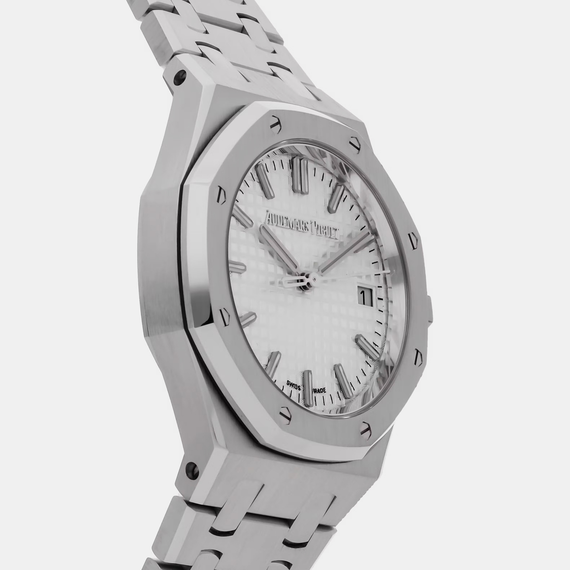 Audemars Piguet Silver Stainless Steel Royal Oak 77450ST.OO.1361ST.02 Automatic Men's Wristwatch 34 Mm