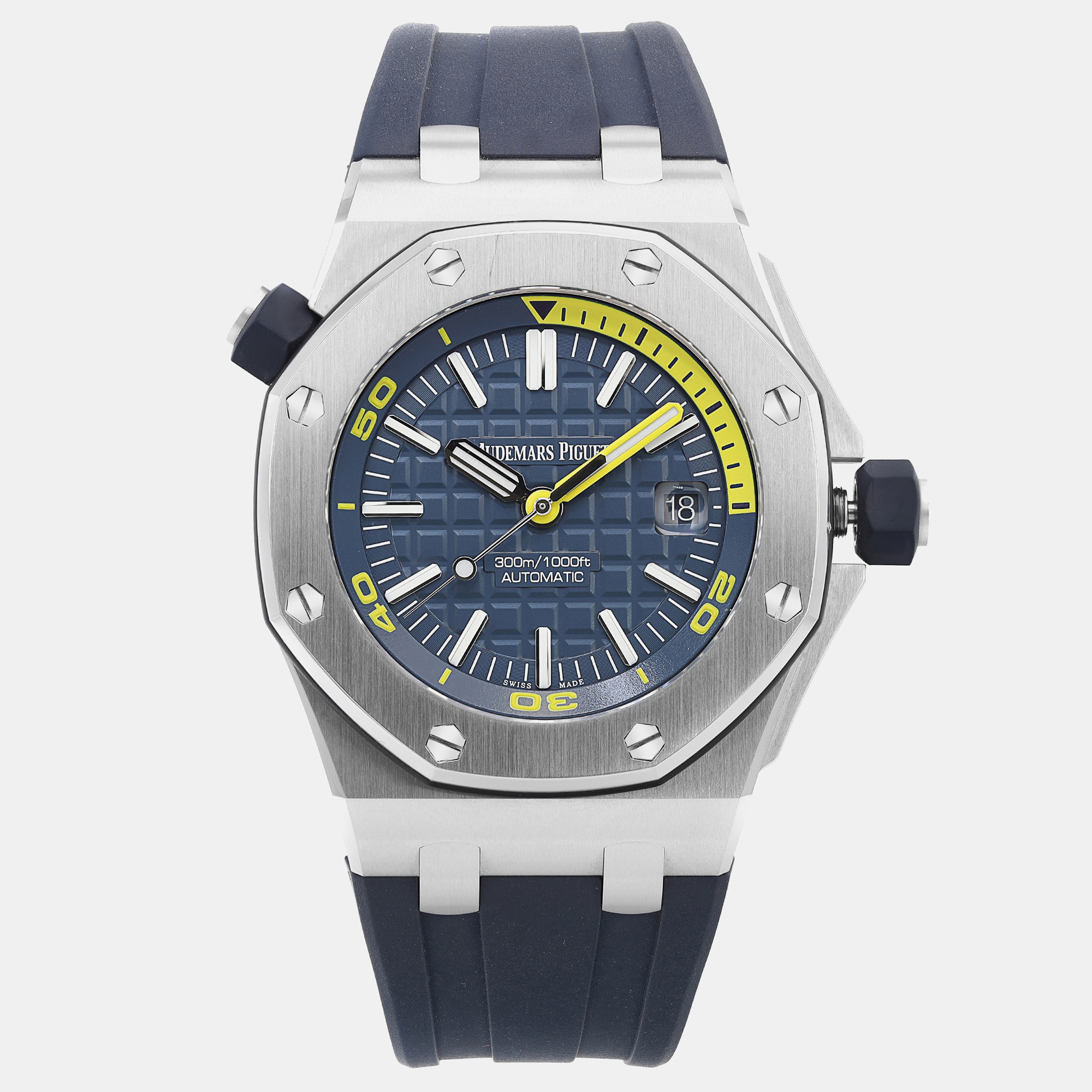 Audemars Piguet Blue Stainless Steel Royal Oak Offshore 15710ST.OO.A027CA.01 Automatic Men's Wristwatch 42 mm
Audemars Piguet Blue Stainless Steel Royal Oak Offshore 15710ST.OO.A027CA.01 Automatic Men's Wristwatch 42 mm