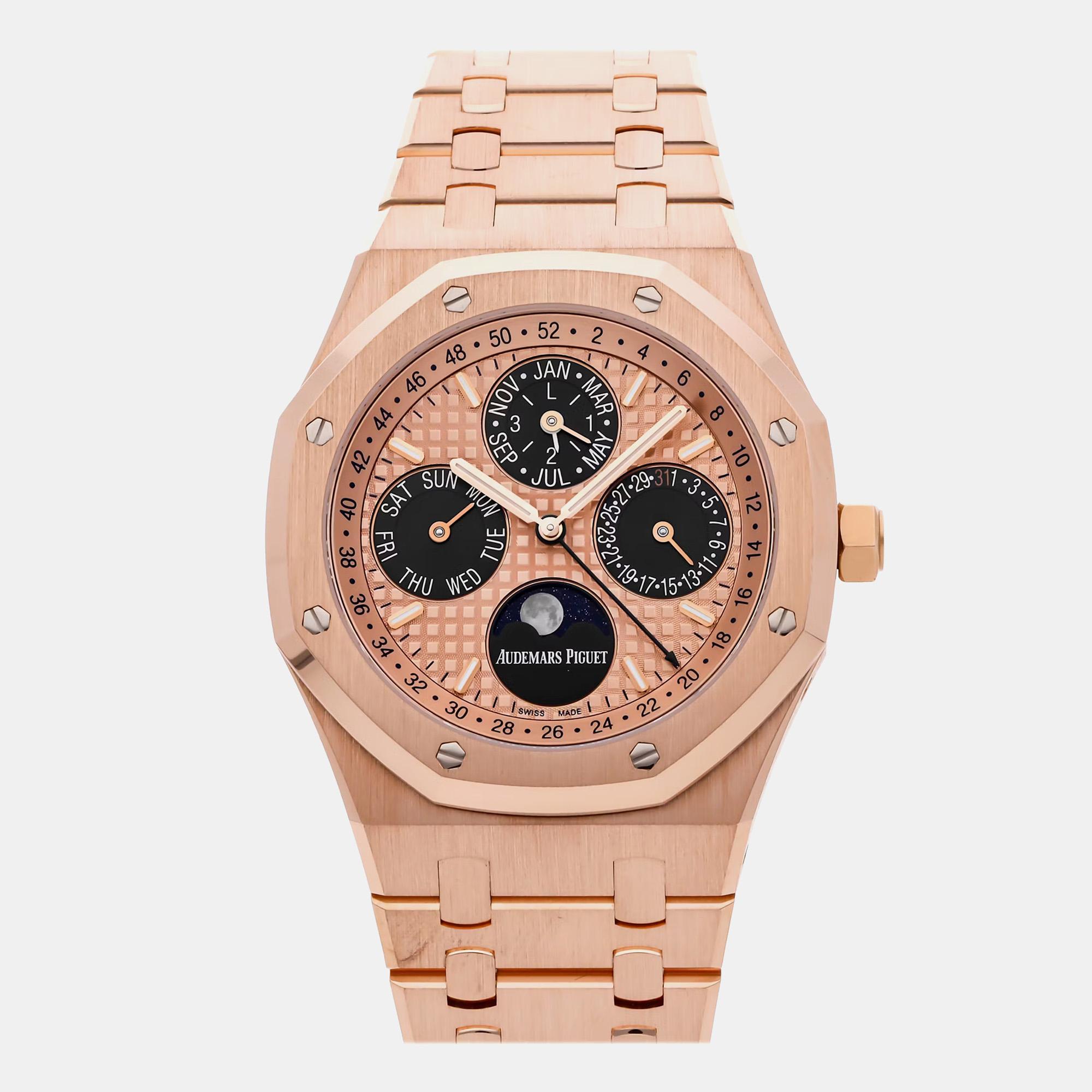 Pre-Owned Audemars Piguet Royal Oak Perpetual Calendar Limited Edition 26584OR.OO.1220OR.01 Automatic Men's Watch 41 mm, Pink
Pre-Owned Audemars Piguet Royal Oak Perpetual Calendar Limited Edition 26584OR.OO.1220OR.01 Automatic Men's Watch 41 mm, Pink