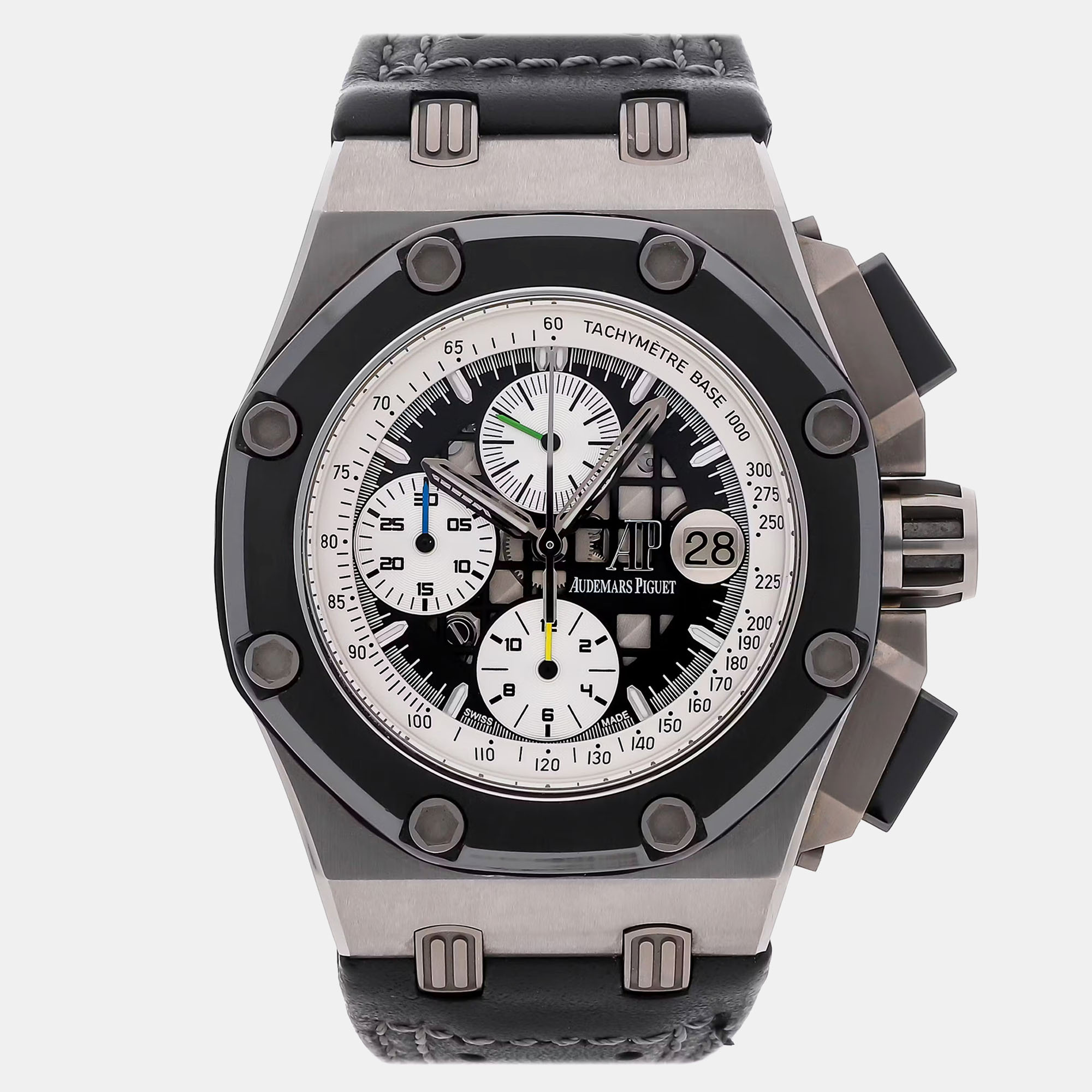 Audemars Piguet Royal Oak Offshore Rubens Barrichello II Limited Edition 26078IO.OO.D001VS.01 Automatic Titanium Skeleton Dial Men's Wristwatch 42mm, Black
Audemars Piguet Royal Oak Offshore Rubens Barrichello II Limited Edition 26078IO.OO.D001VS.01 Automatic Titanium Skeleton Dial Men's Wristwatch 42mm, Black