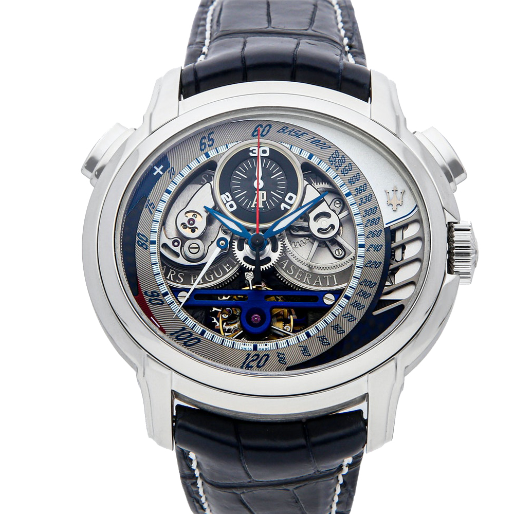 Audemars Piguet Silver Platinum Millenary MC 12 Tourbillon Chronograph 26069PT. OO. D028CR.01 Men's Wristwatch 47 MM