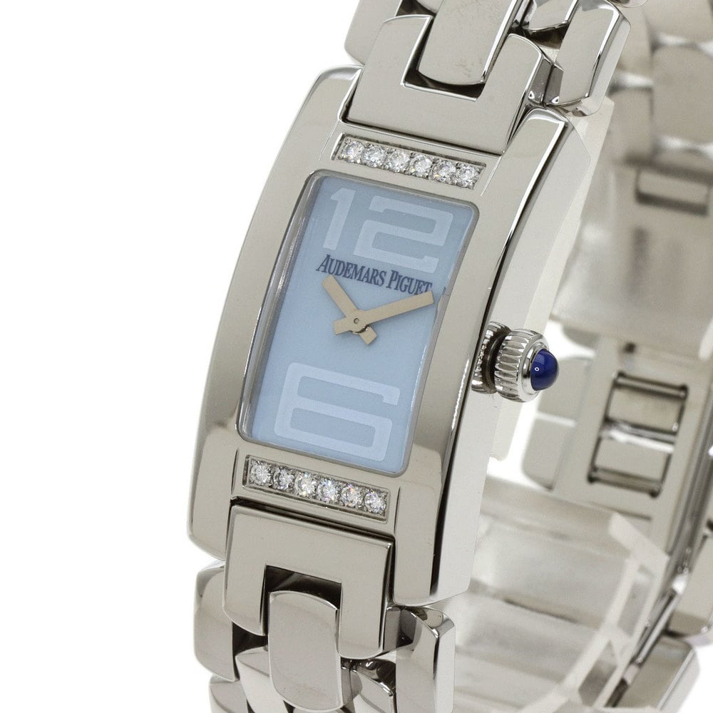 Audemars Piguet Blue Diamonds Stainless Steel Promesse 67259ST Men's Wristwatch 20 Mm