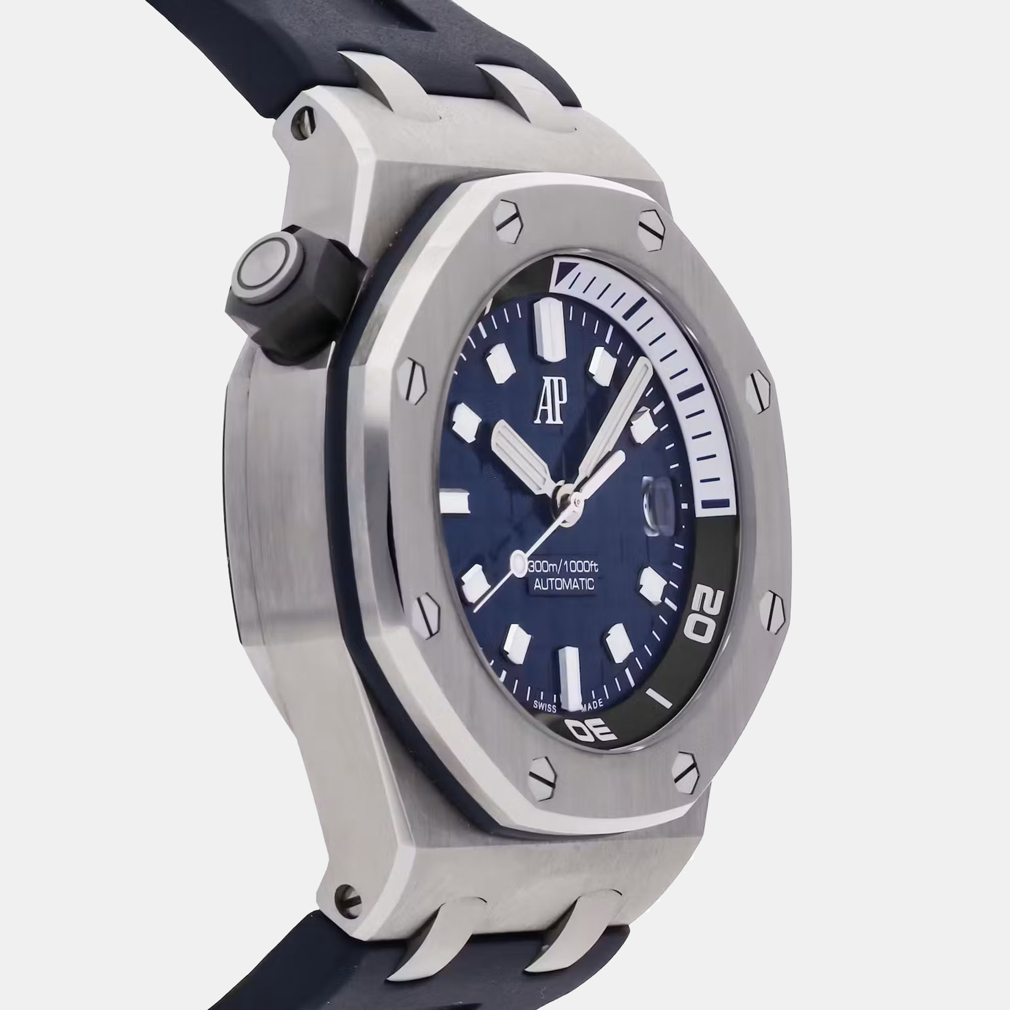 Audemars Piguet Blue Stainless Steel Royal Oak Offshore 15720ST.OO.A027CA.01 Automatic Men's Wristwatch 42 Mm