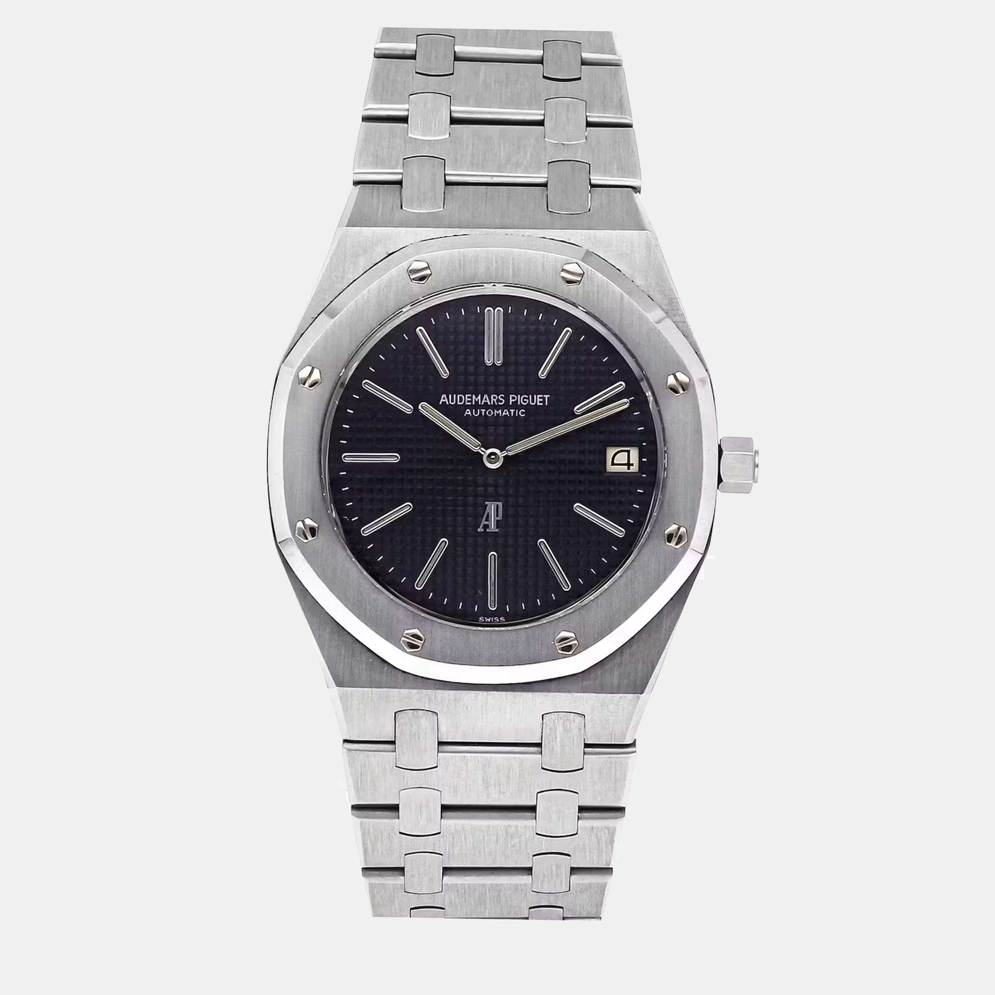 Audemars Piguet Blue Stainless Steel Royal Oak 5402ST Automatic Men's Wristwatch 39 Mm