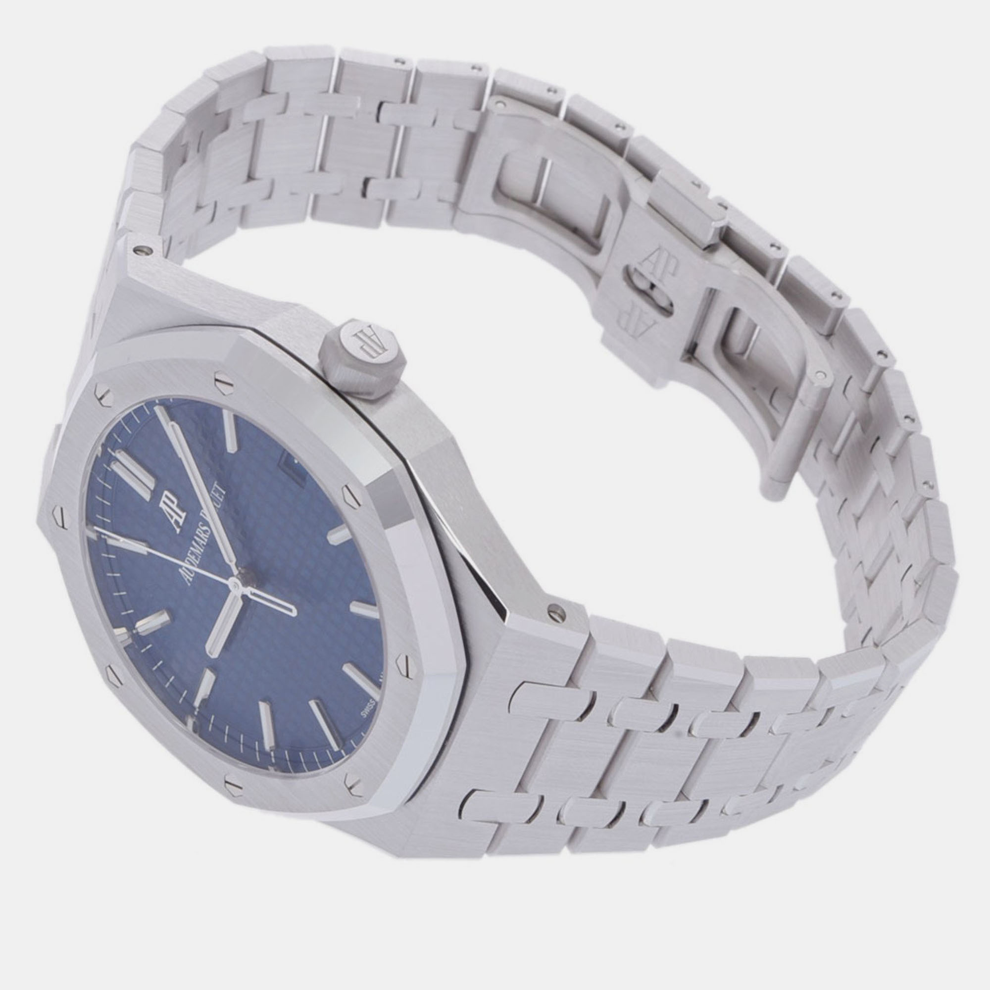 Audemars Piguet Blue Stainless Steel Royal Oak 15503BC.00.1220BC.01 Automatic Men's Wristwatch 41 Mm