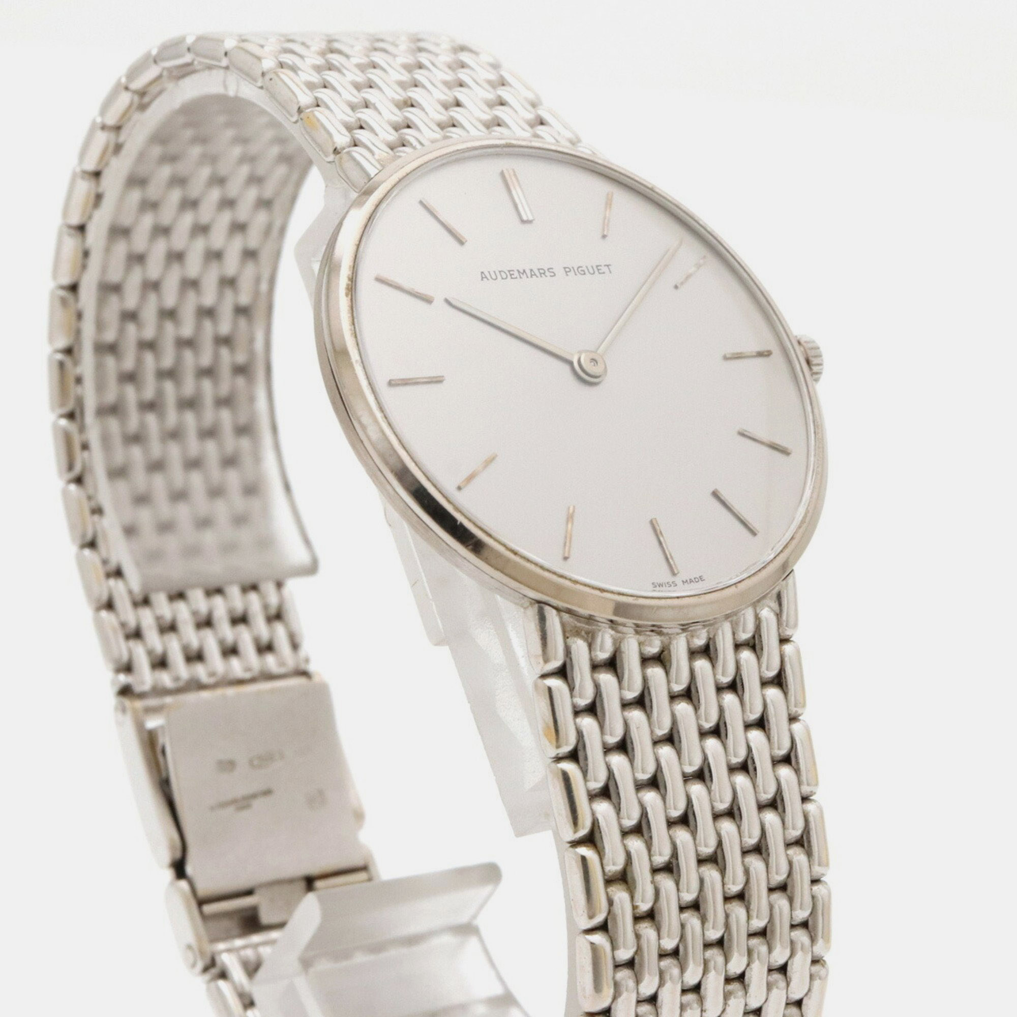 Audemars Piguet Silver 18k White Gold Classique Vintage 750WG Manual Winding Men's Wristwatch 31.5 Mm