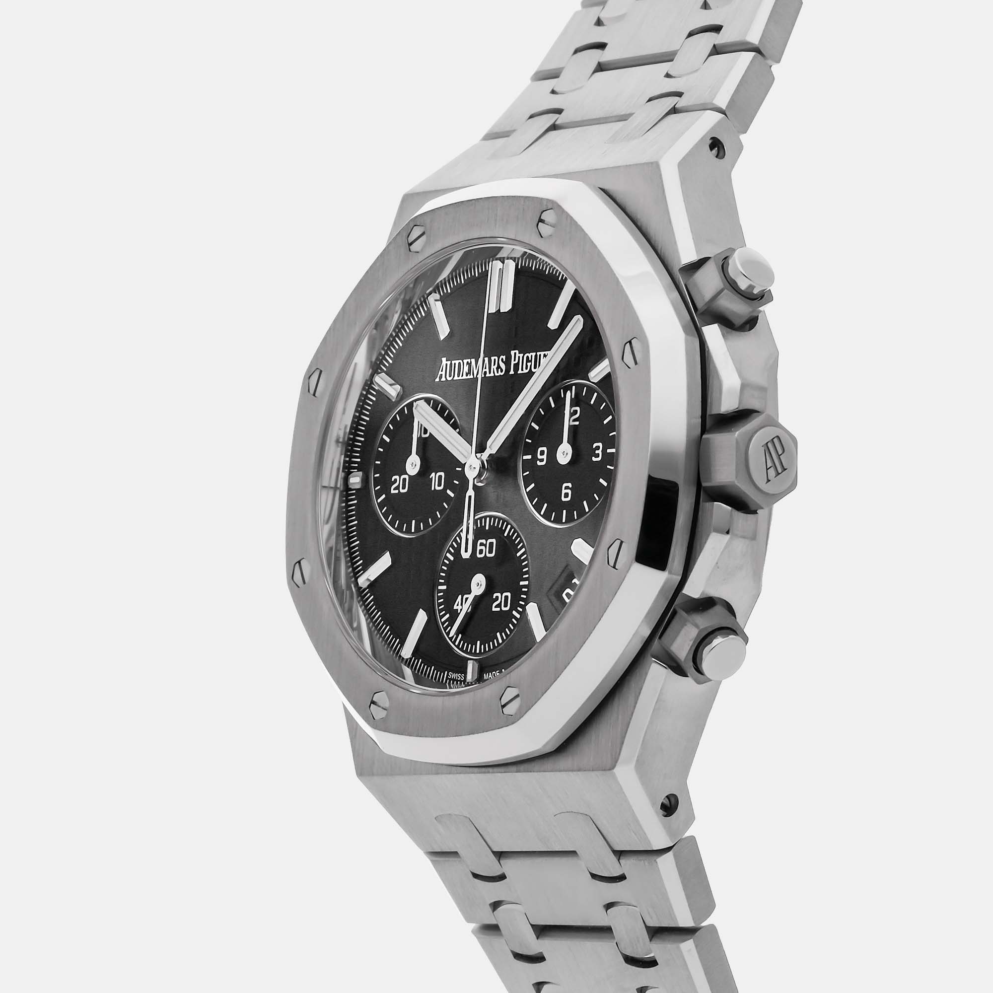Audemars Piguet Black Stainless Steel Royal Oak 26240ST.OO.1320ST.06 Automatic Men's Wristwatch 41 Mm