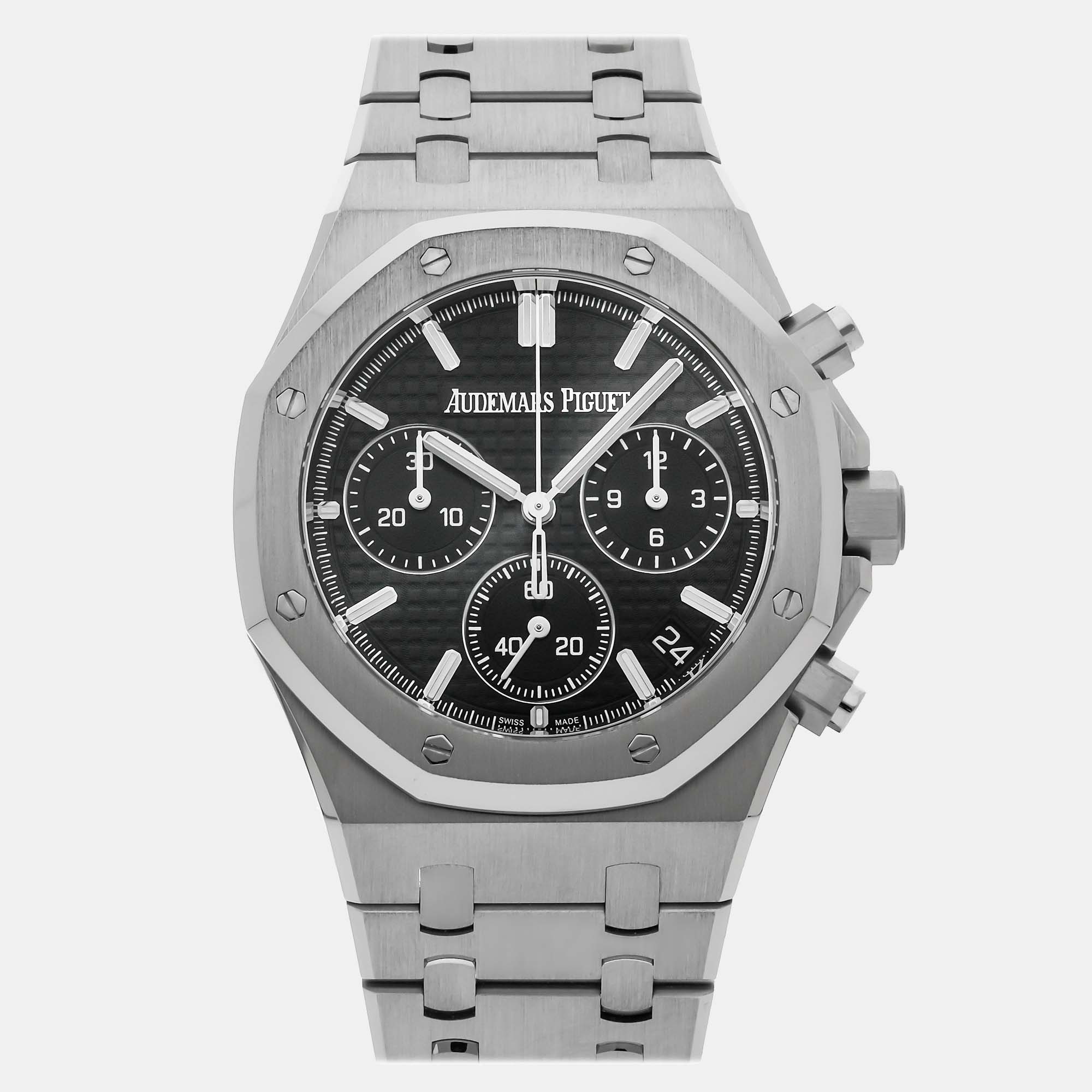 Audemars Piguet Black Stainless Steel Royal Oak 26240ST.OO.1320ST.06 Automatic Men's Wristwatch 41 Mm