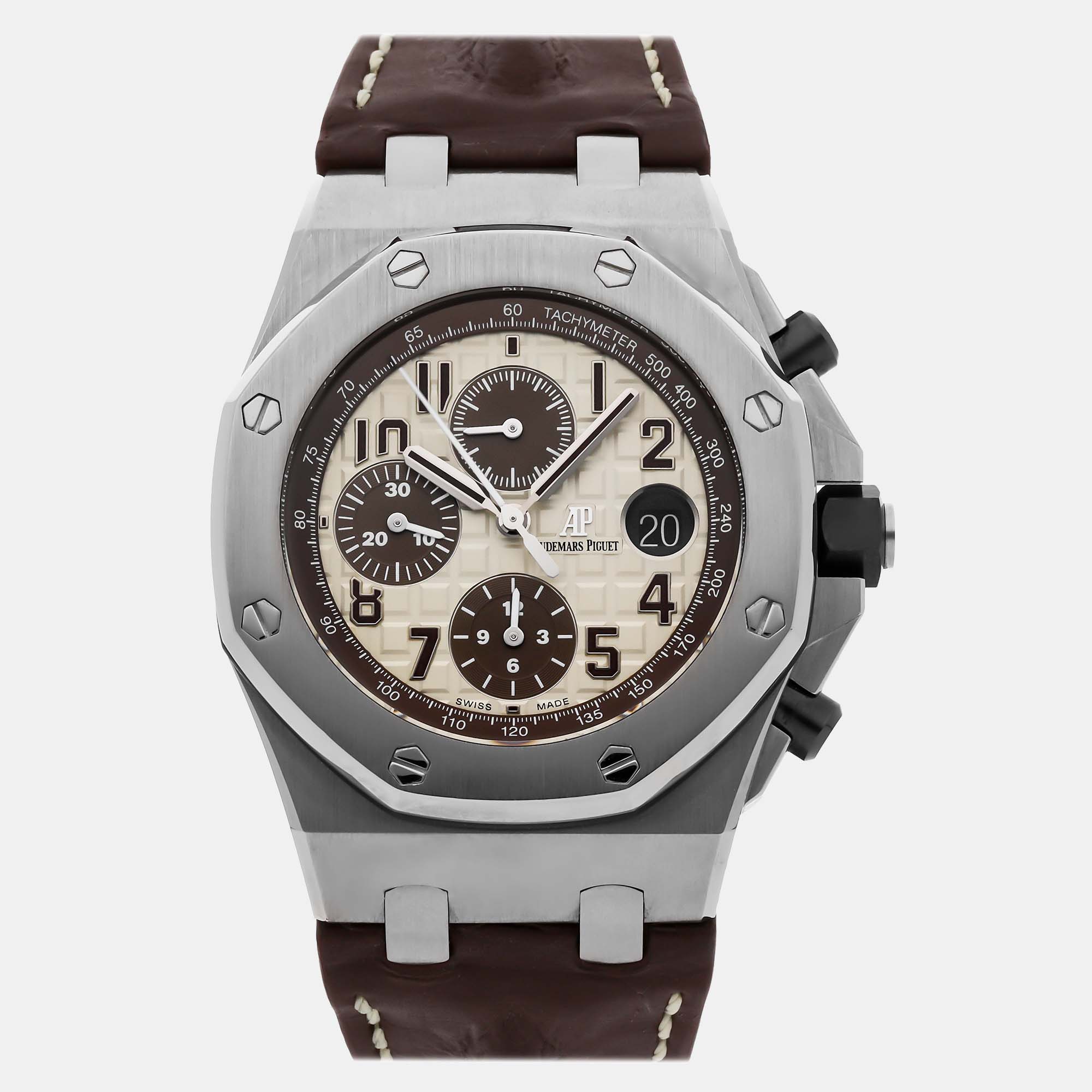 Audemars Piguet White Stainless Steel Royal Oak Offshore  26470ST.OO.A801CR.01 Automatic Men's Wristwatch 42 Mm