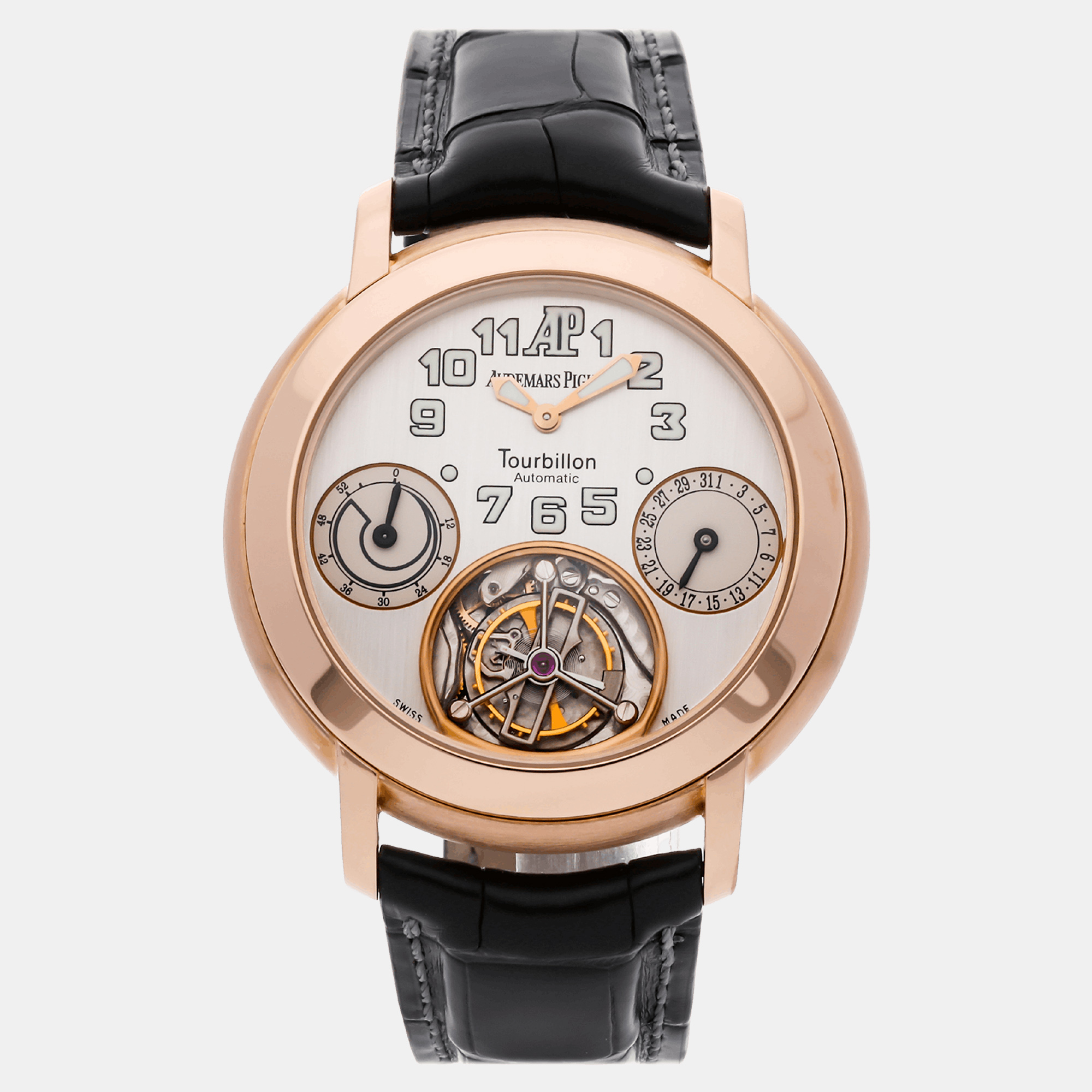 Audemars piguet silver 18k rose gold jules automatic men's wristwatch 40 mm