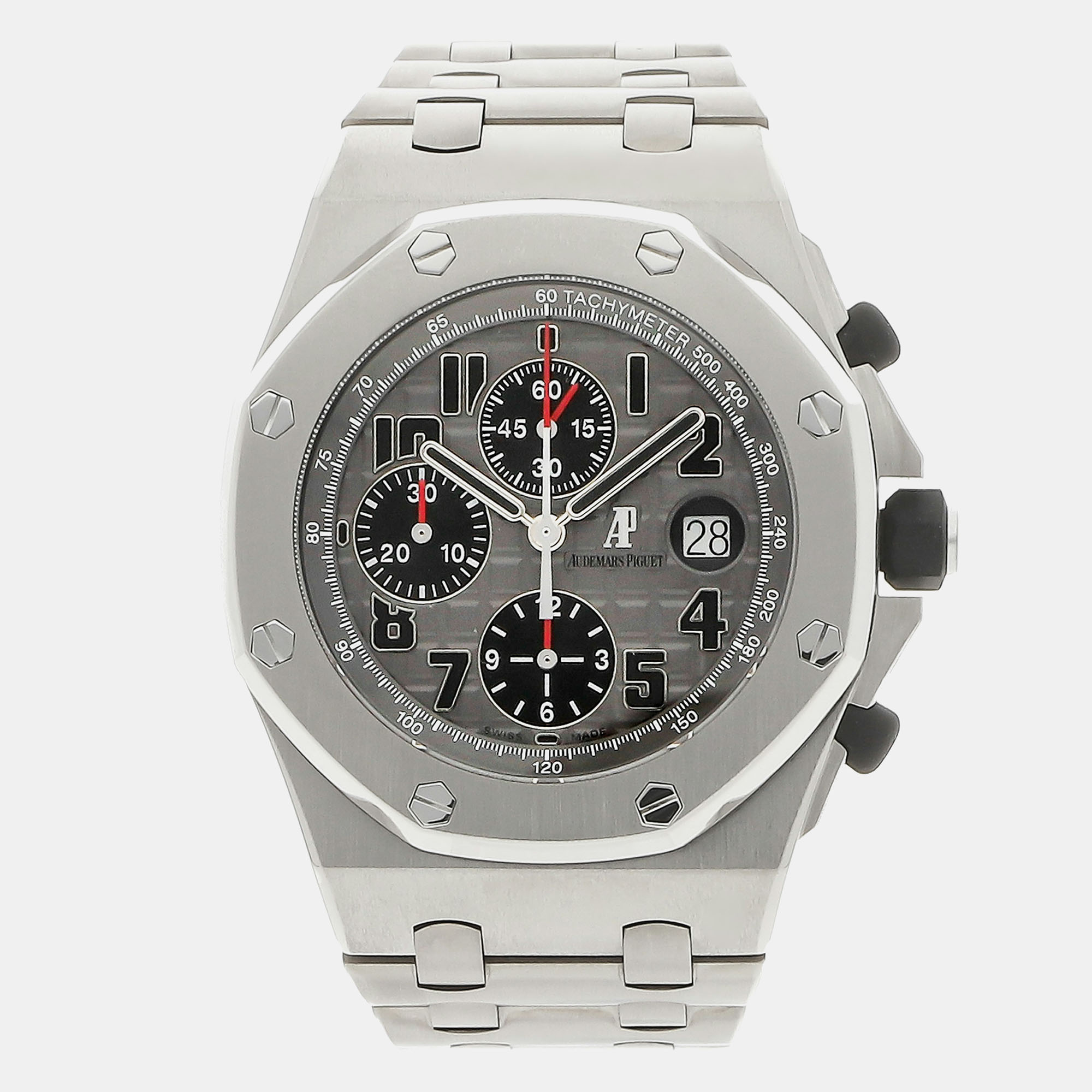 Audemars piguet grey titanium royal oak offshore 26170ti.oo.1000ti.01 automatic men's wristwatch 42 mm