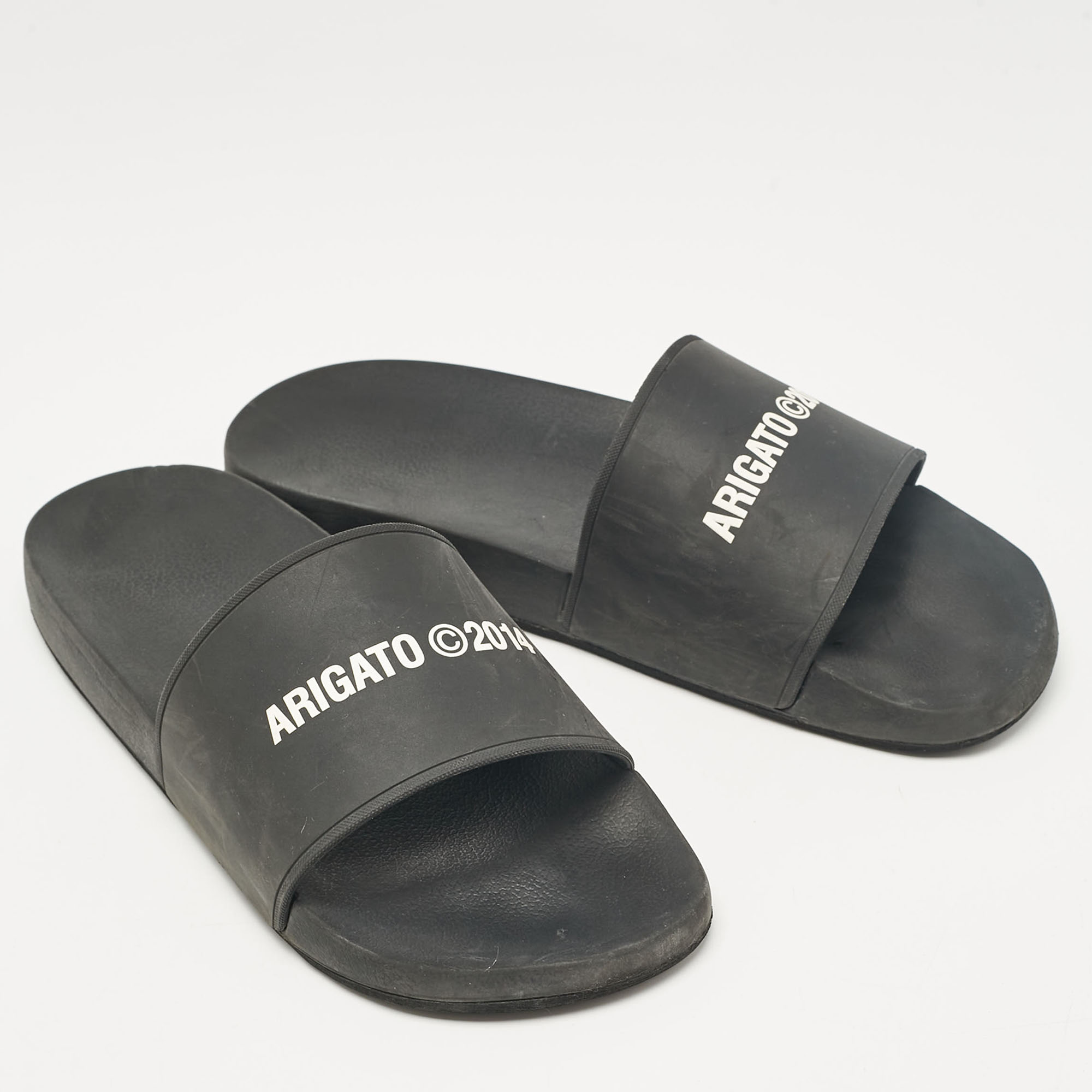 Axel Arigato Black Rubber Pool Slides Size 42