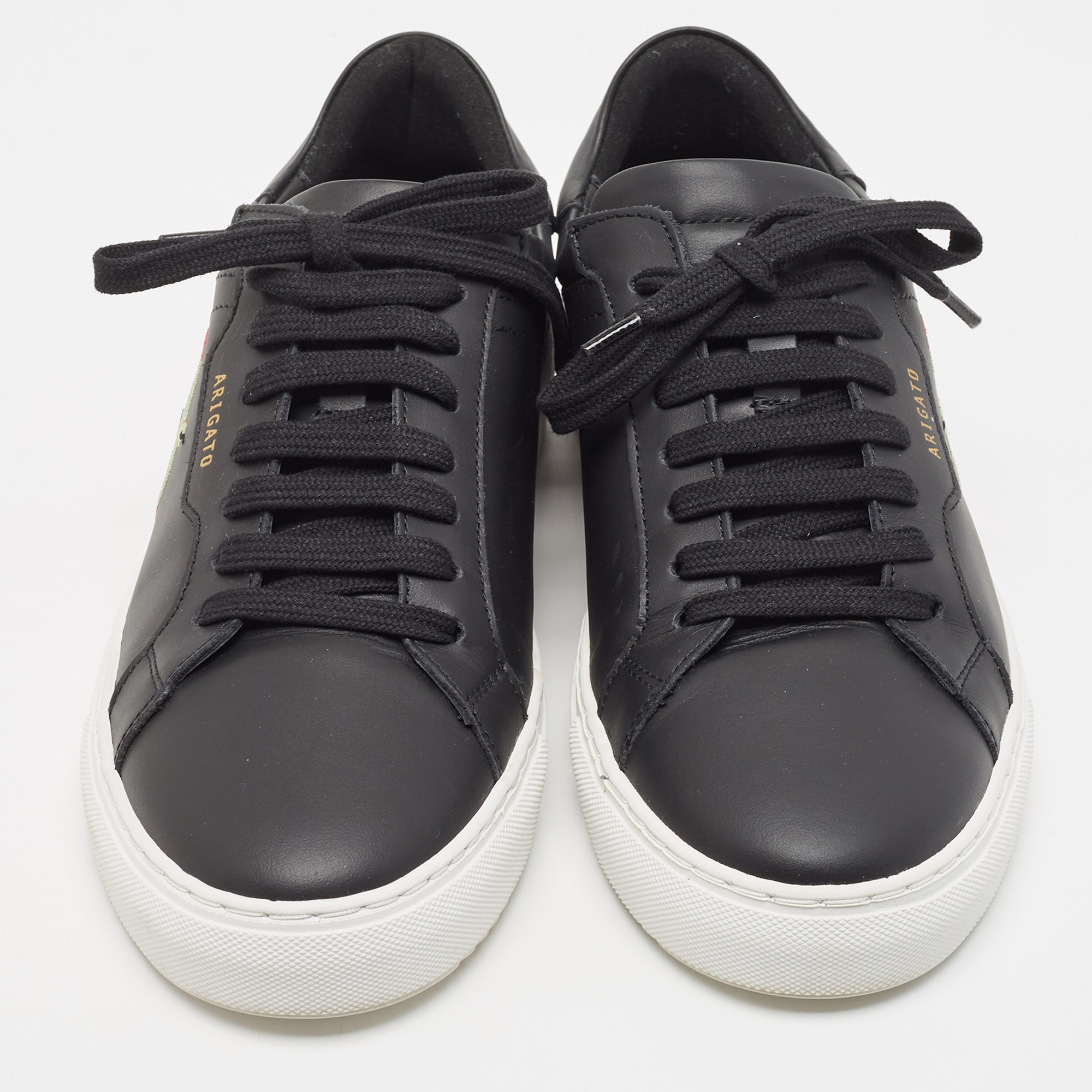 Axel Arigato Black Leather Low Top Sneakers Size 40