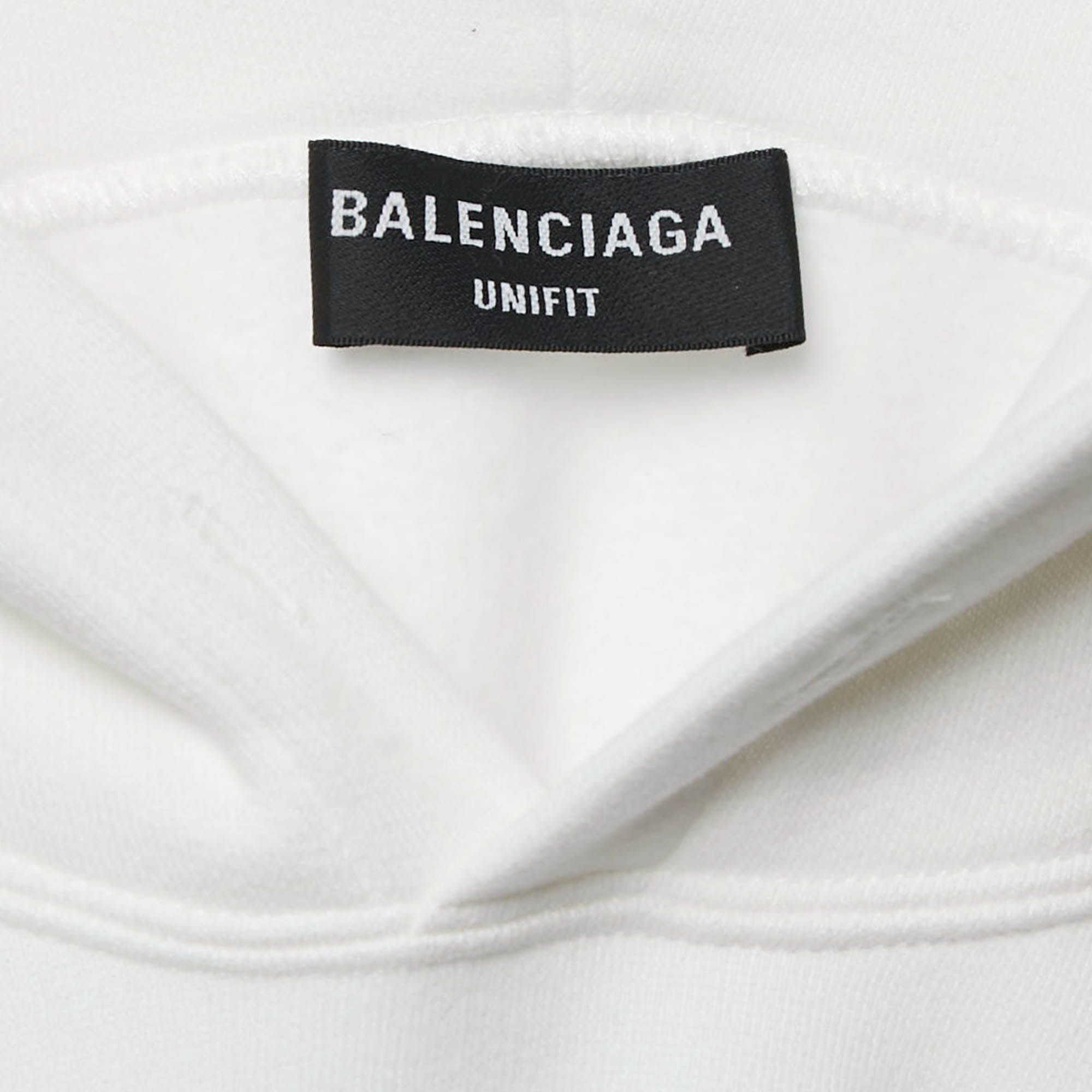 Balenciaga X Sony PS5 White Printed Cotton Oversized Hoodie XS