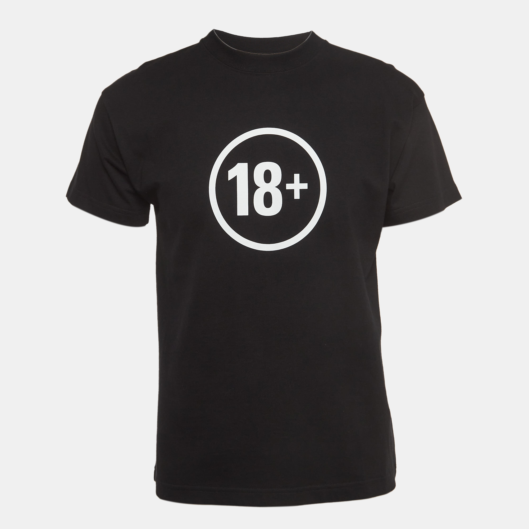 Balenciaga Black Graphic Print Cotton T-Shirt XS