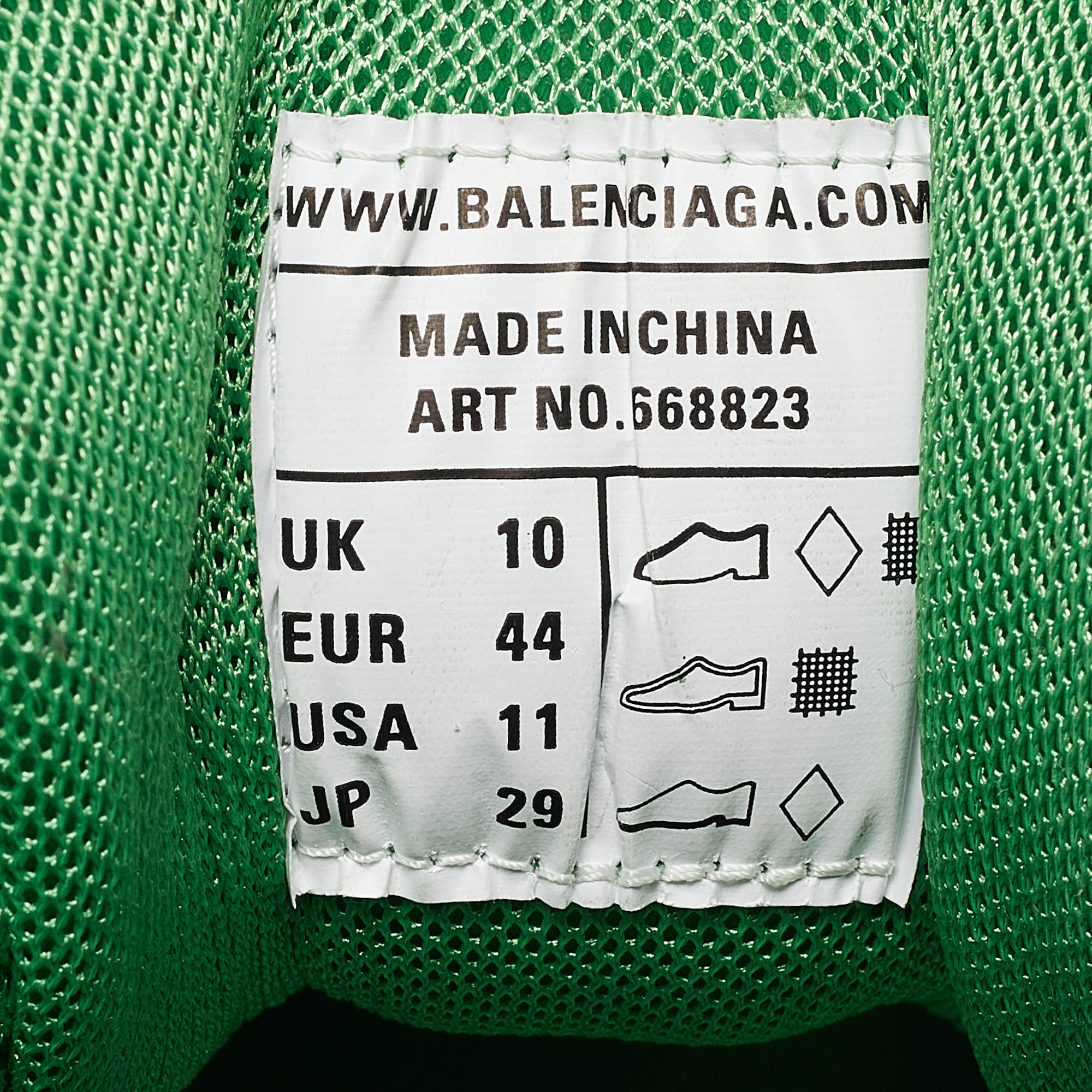 Balenciaga Green Faux Leather And Mesh Track 2 Sneakers Size 44