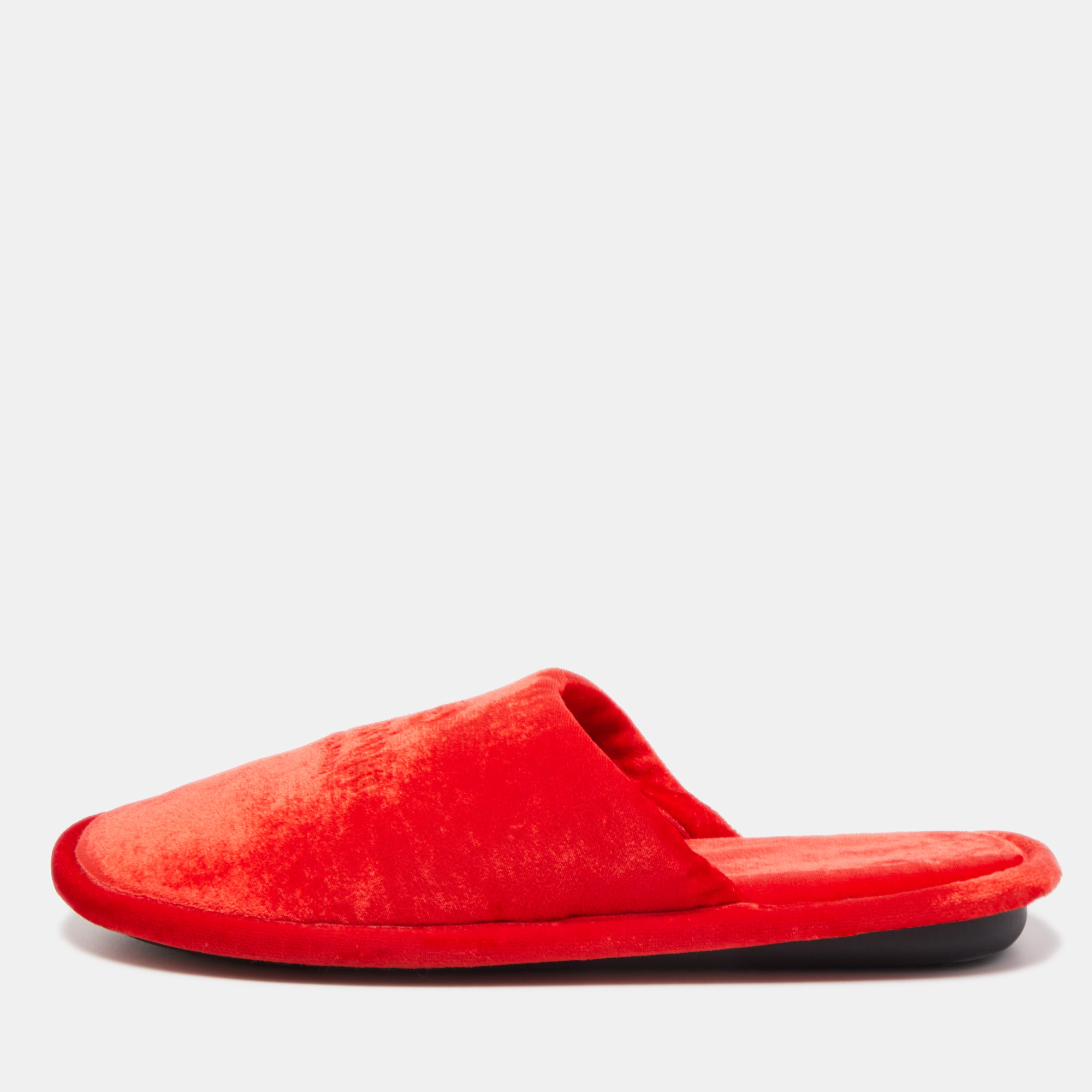 Balenciaga Red Velvet Flat Mules Size 43