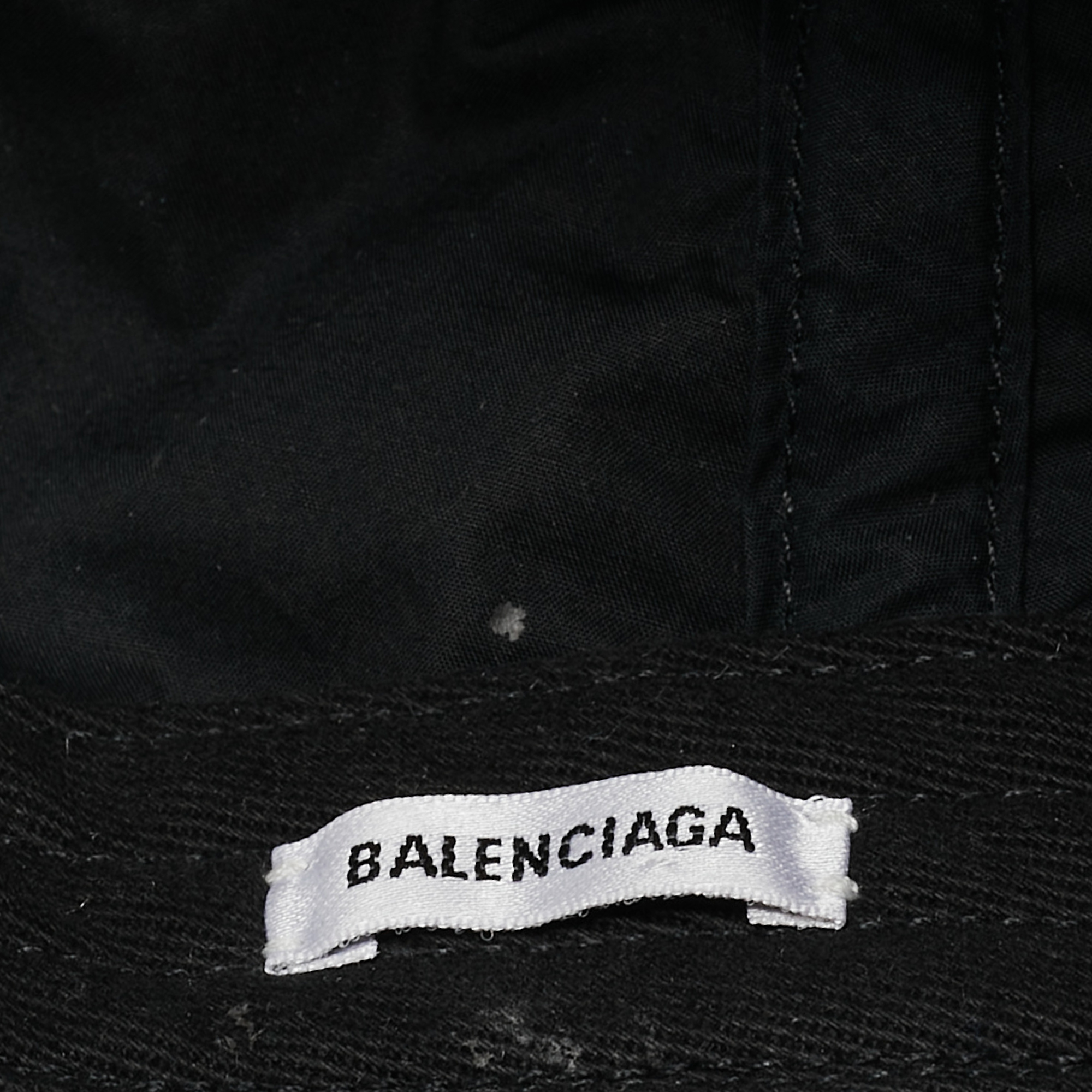 Balenciaga Black Contrast Logo Embroidered Cotton Baseball Cap L