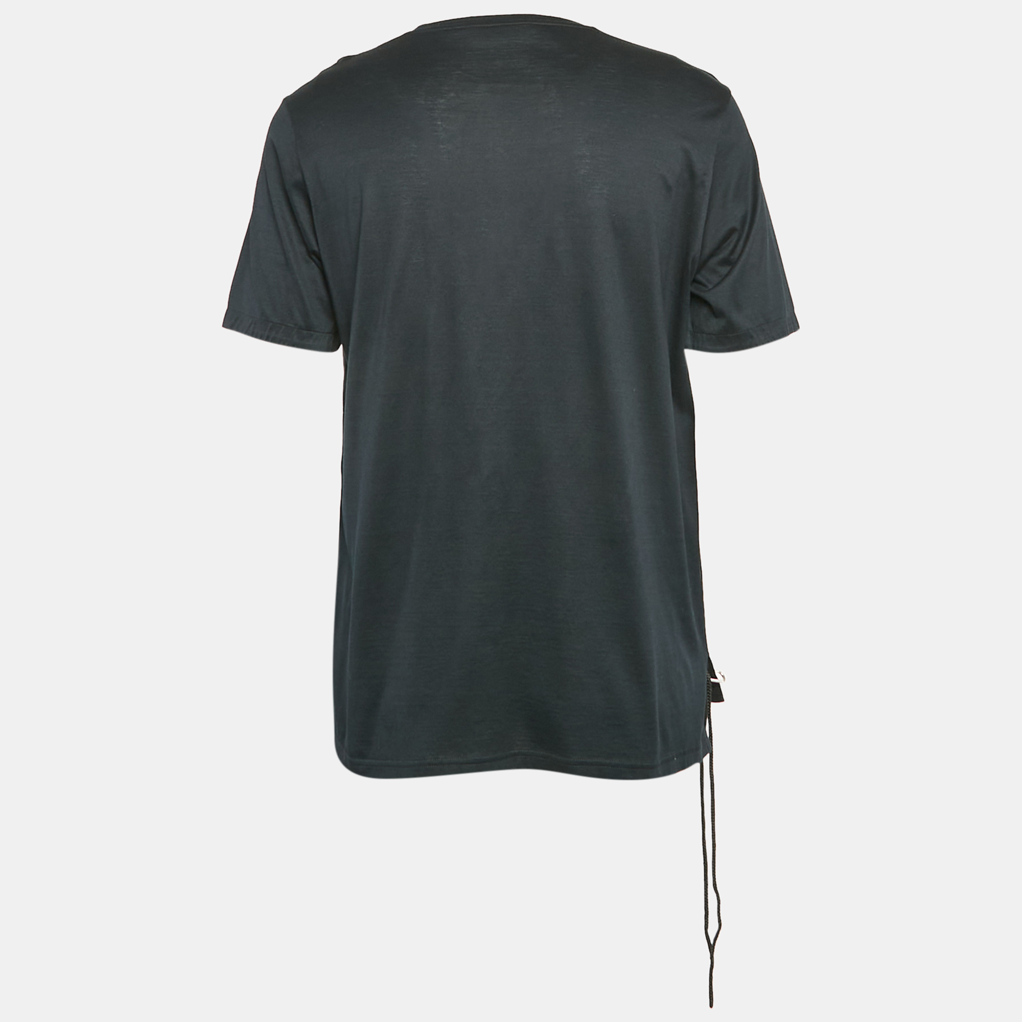 Balenciaga Black Cotton Round Neck T-Shirt XL