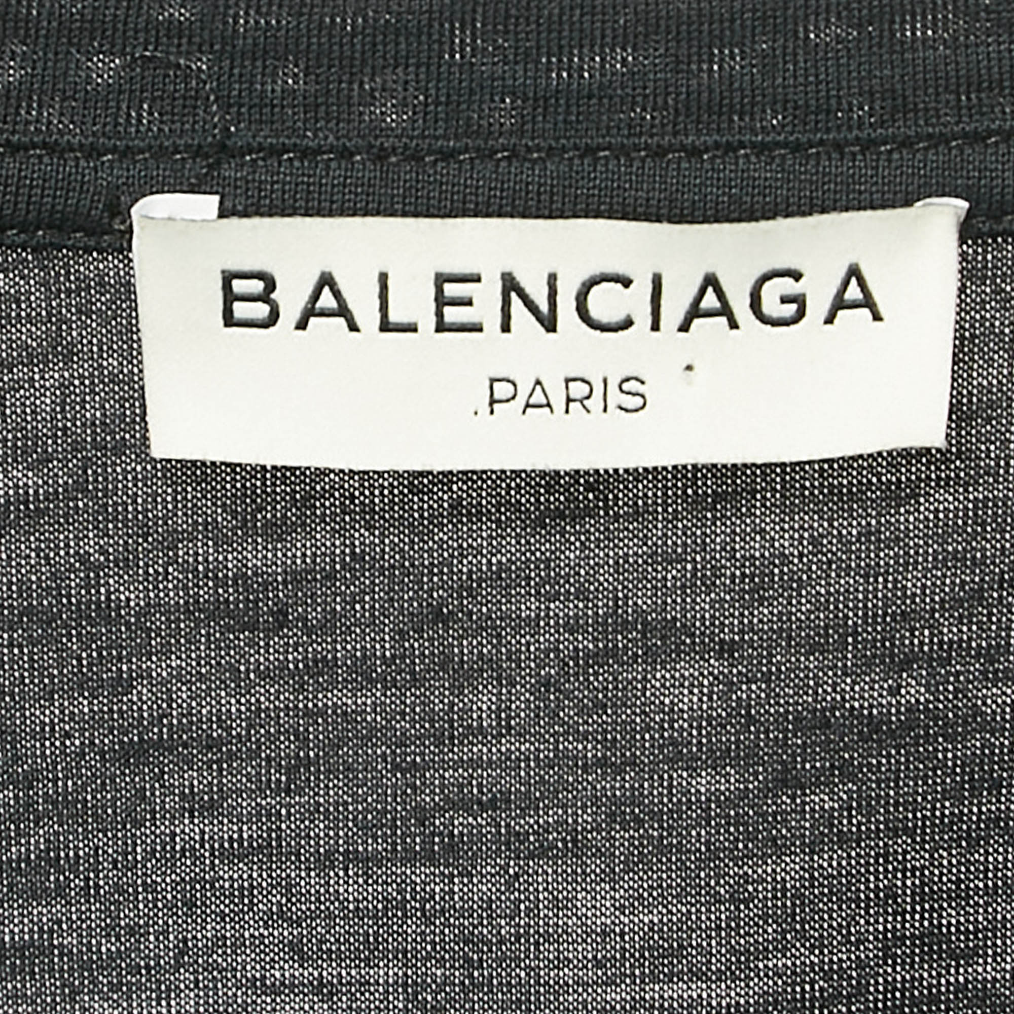 Balenciaga Black Cotton Round Neck T-Shirt XL