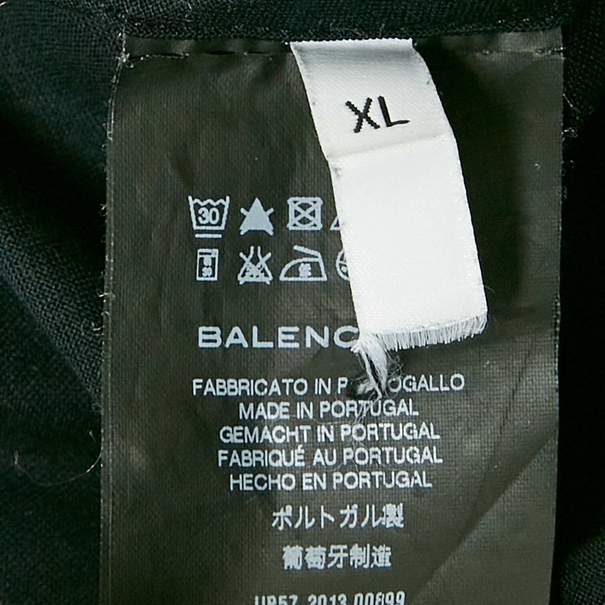 Balenciaga Black Cotton Round Neck T-Shirt XL