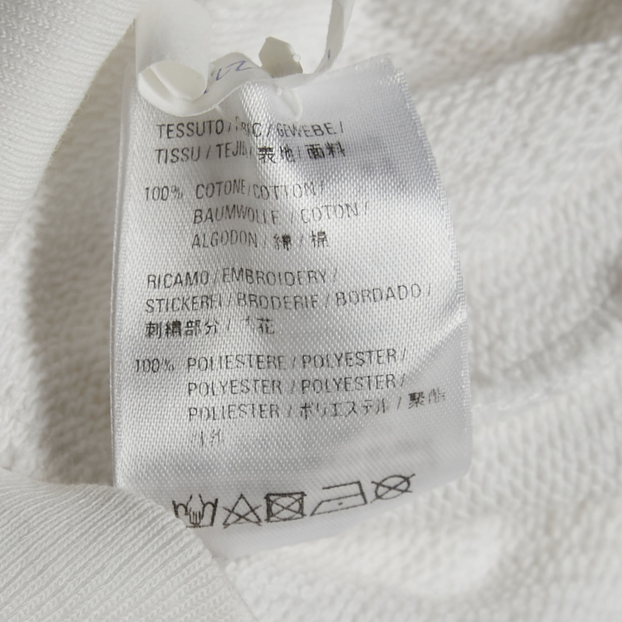 Balenciaga White BB Embroidered Cotton Oversized Hoodie S