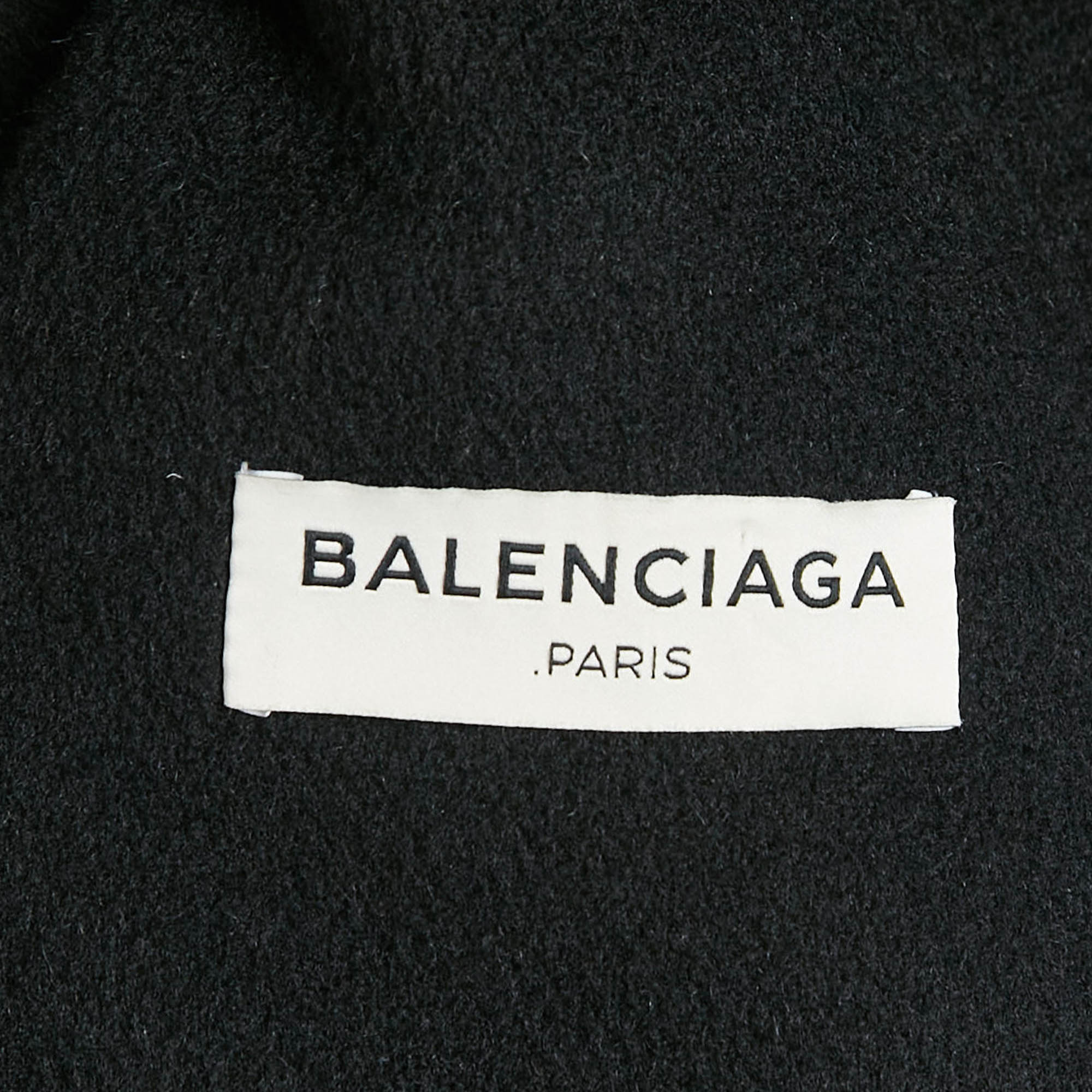 Balenciaga Dark Grey Wool Felt Zip- Up Jacket M