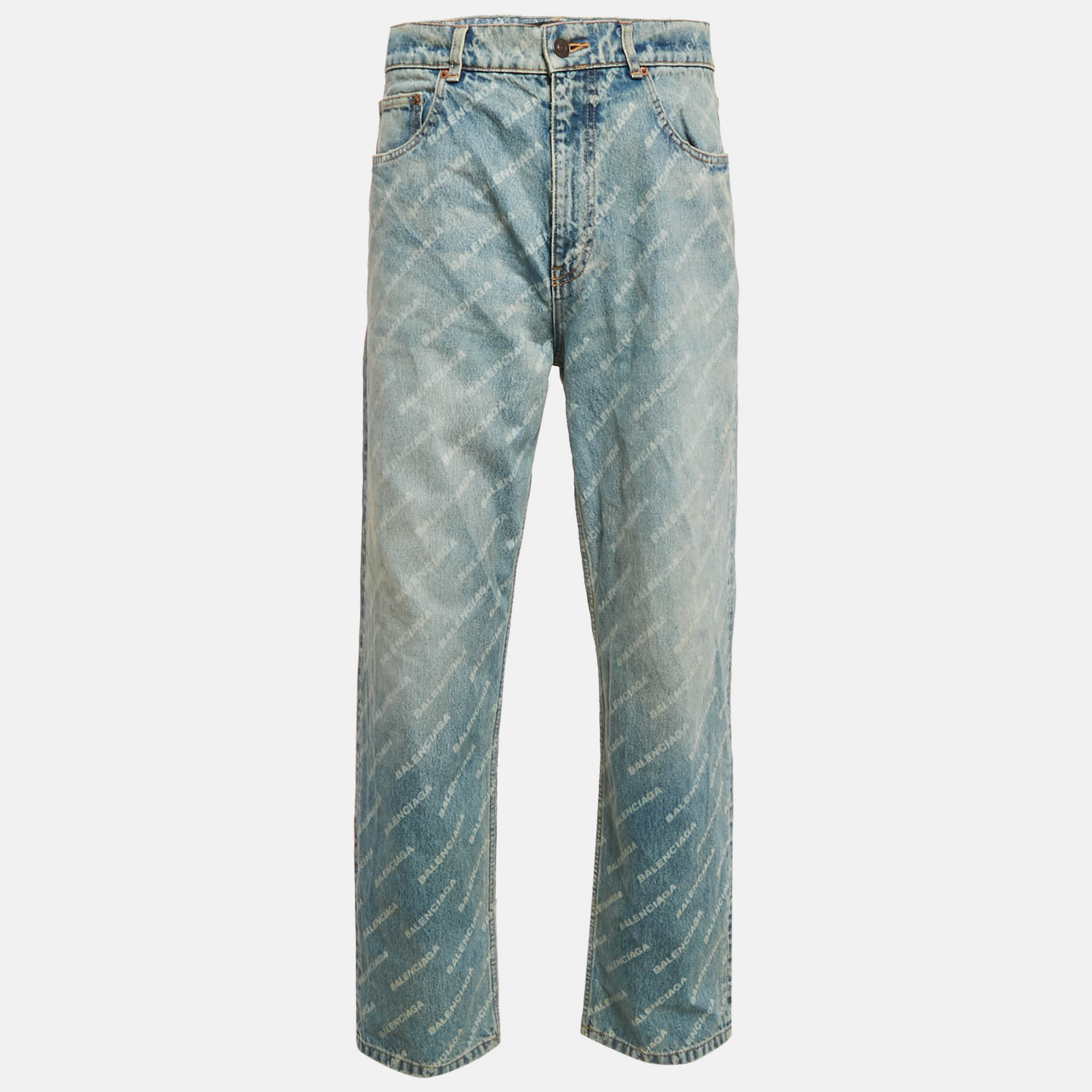 Balenciaga Unisex Blue Logo Over All Faded Denim Straight Leg Jeans S Waist 30"
Balenciaga Unisex Blue Logo Over All Faded Denim Straight Leg Jeans S Waist 30"