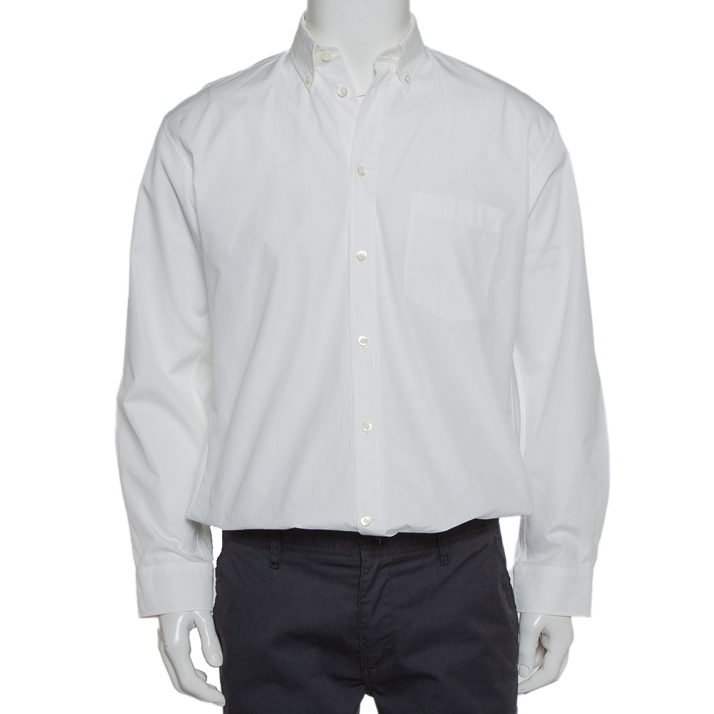Balenciaga White Cotton Oversized Shirt XS