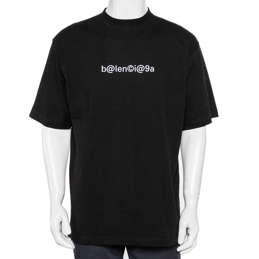 Balenciaga Black Symbolic Logo Printed Oversized T-Shirt XS
