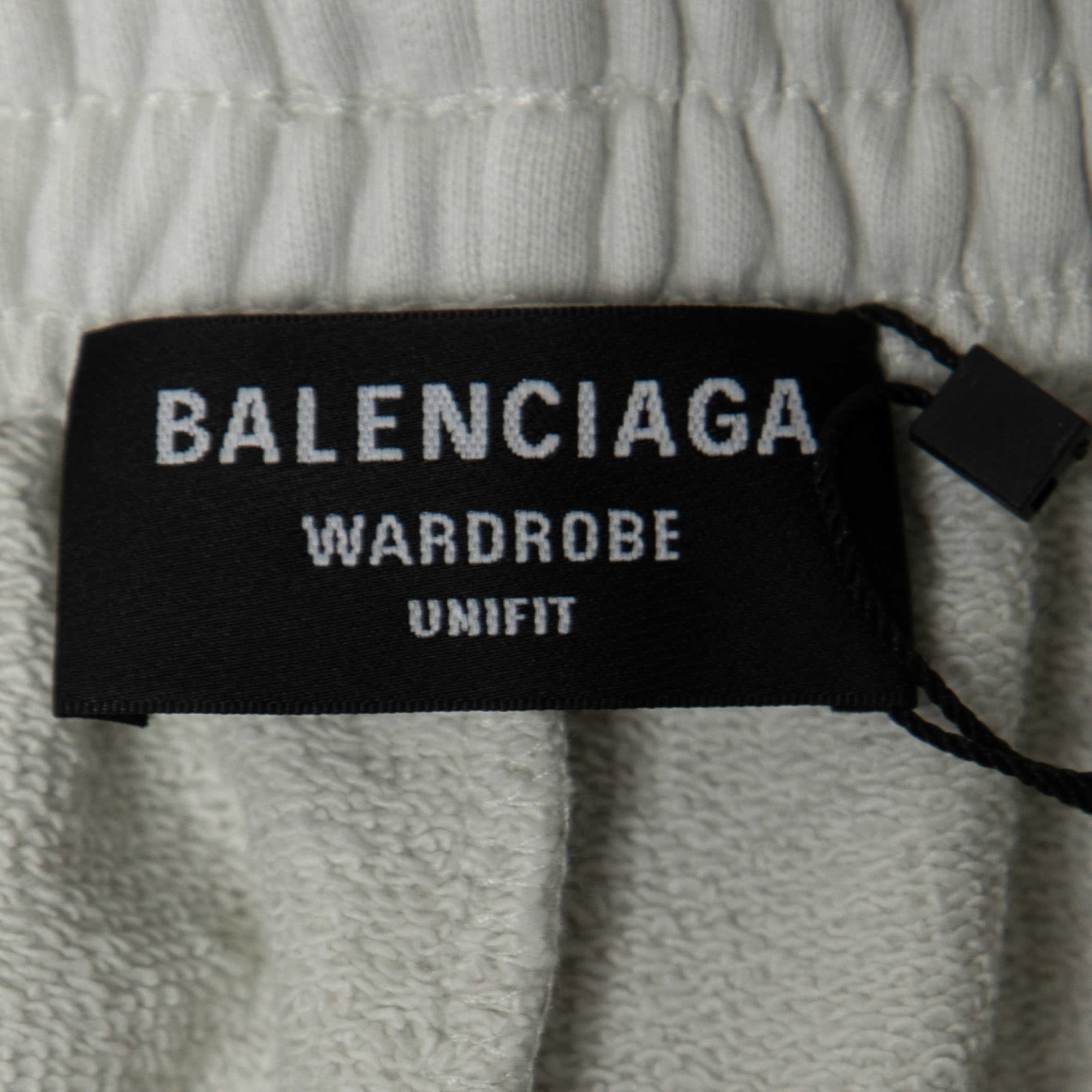 Balenciaga White Logo Embroidered Cotton Shorts S