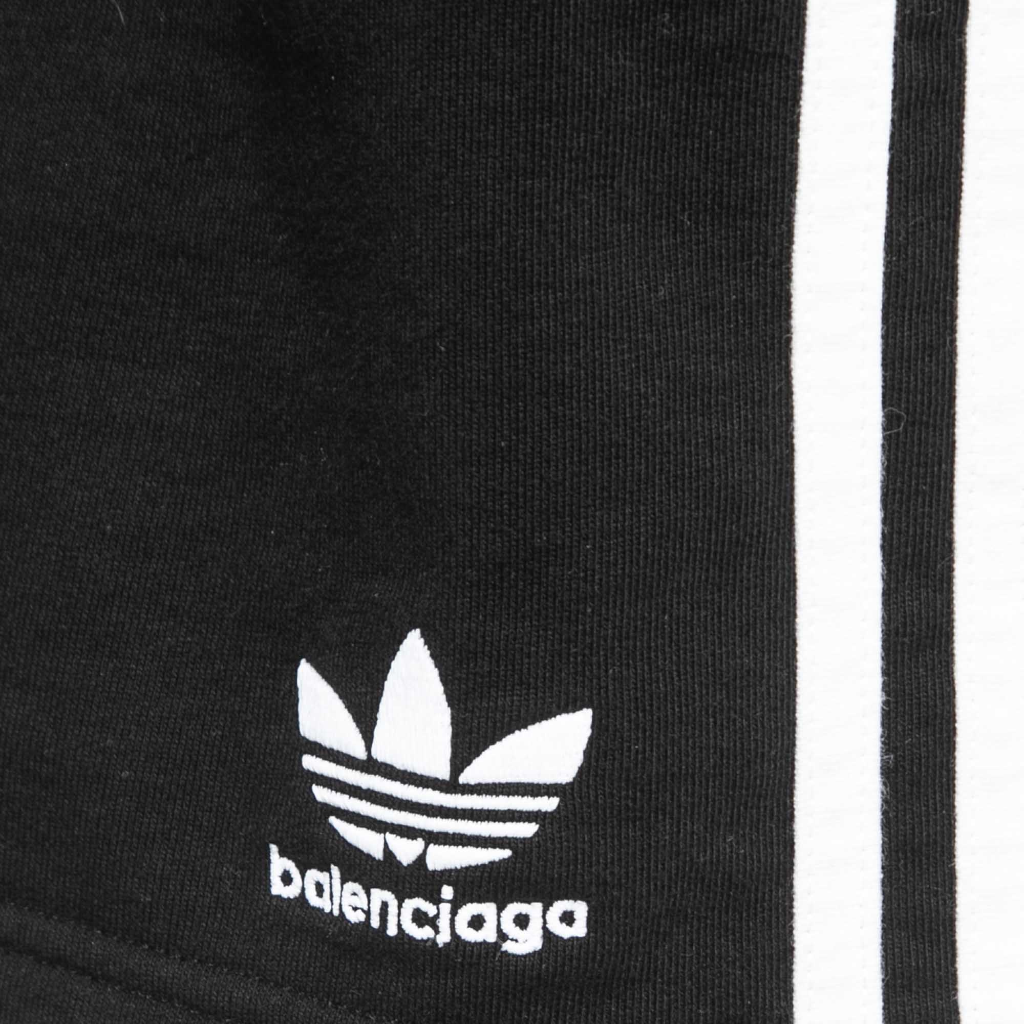 Balenciaga X Adidas Black Cotton Striped Track Shorts XXS