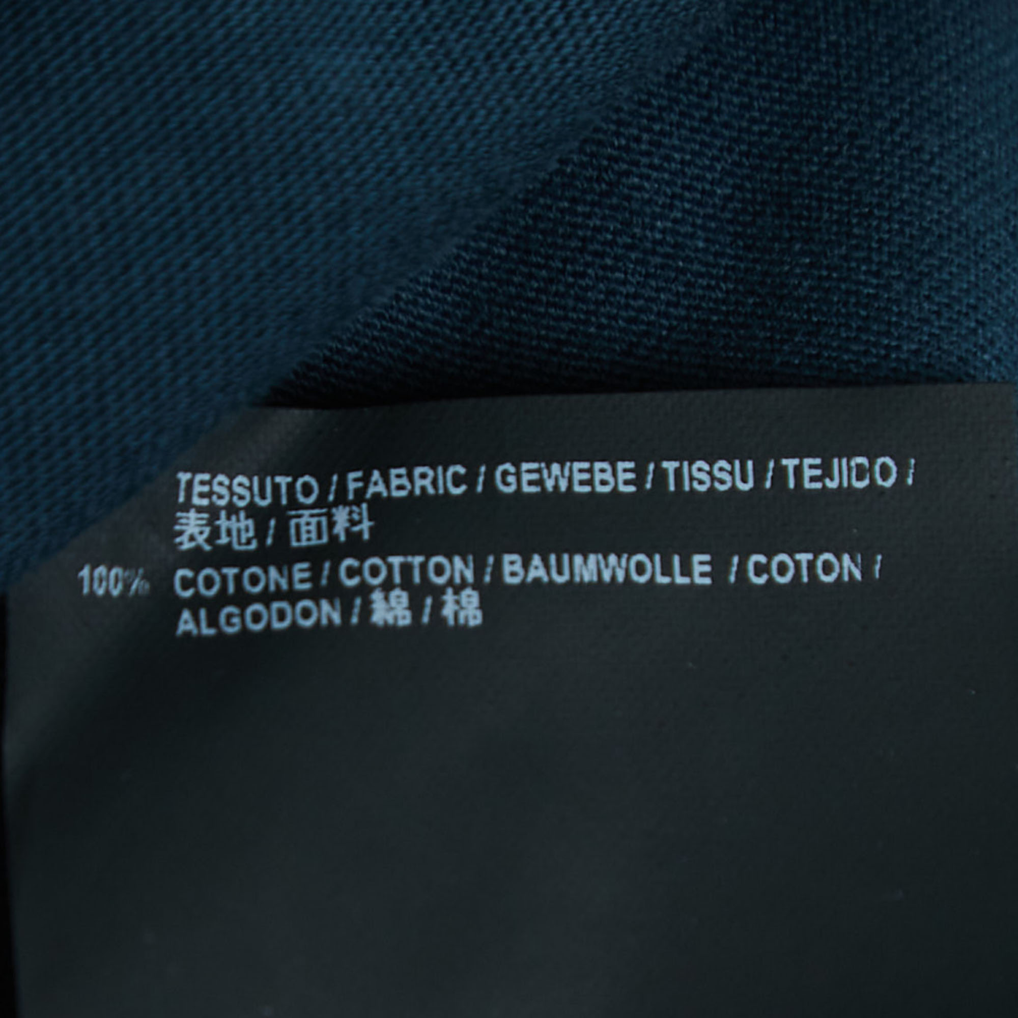 Balenciaga Navy Blue Printed Cotton T-Shirt S