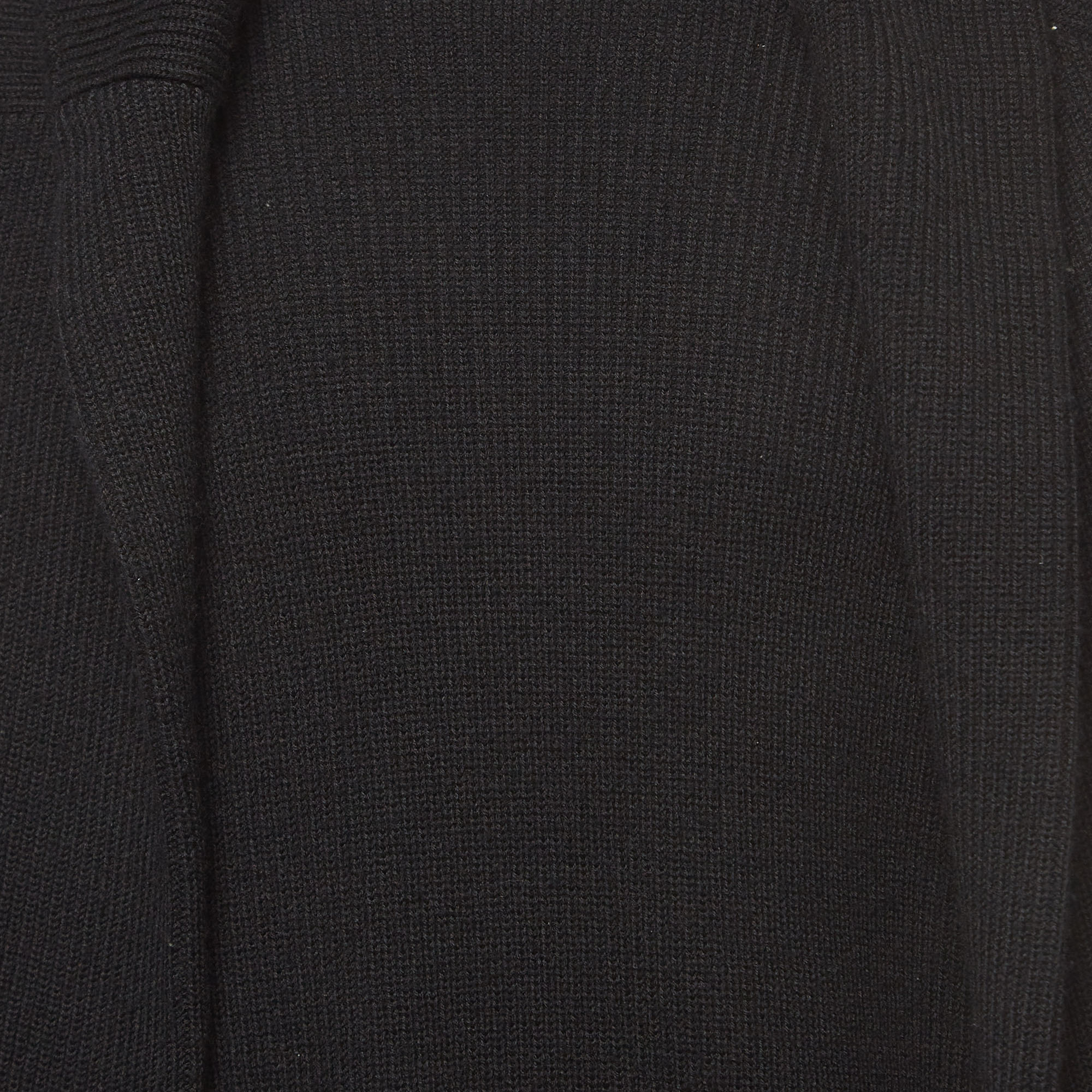 Balenciaga Black Wool Double Long Sleeve Round Neck Sweater M