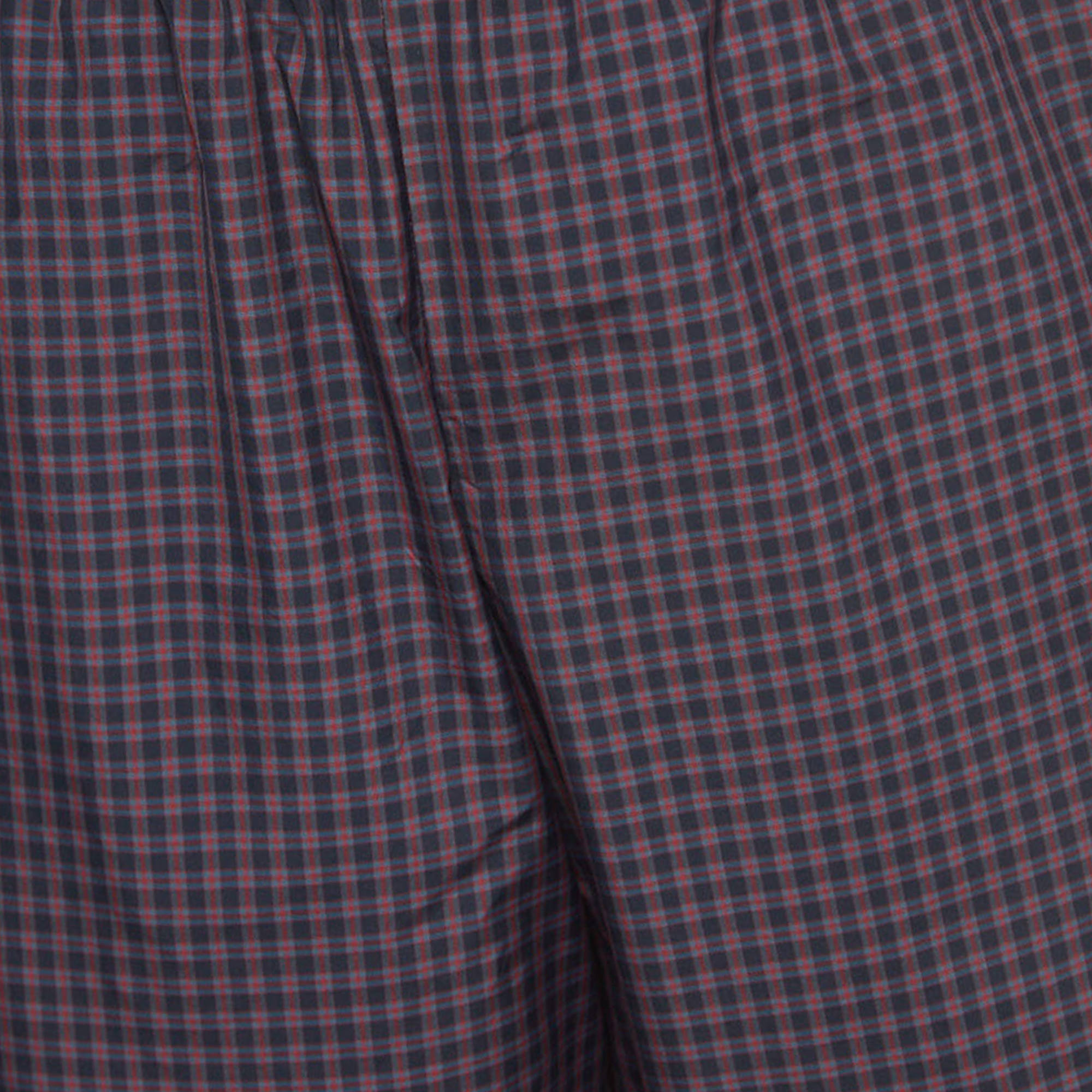 Balenciaga Navy Blue/Red Checked Nylon Drawstring Shorts M