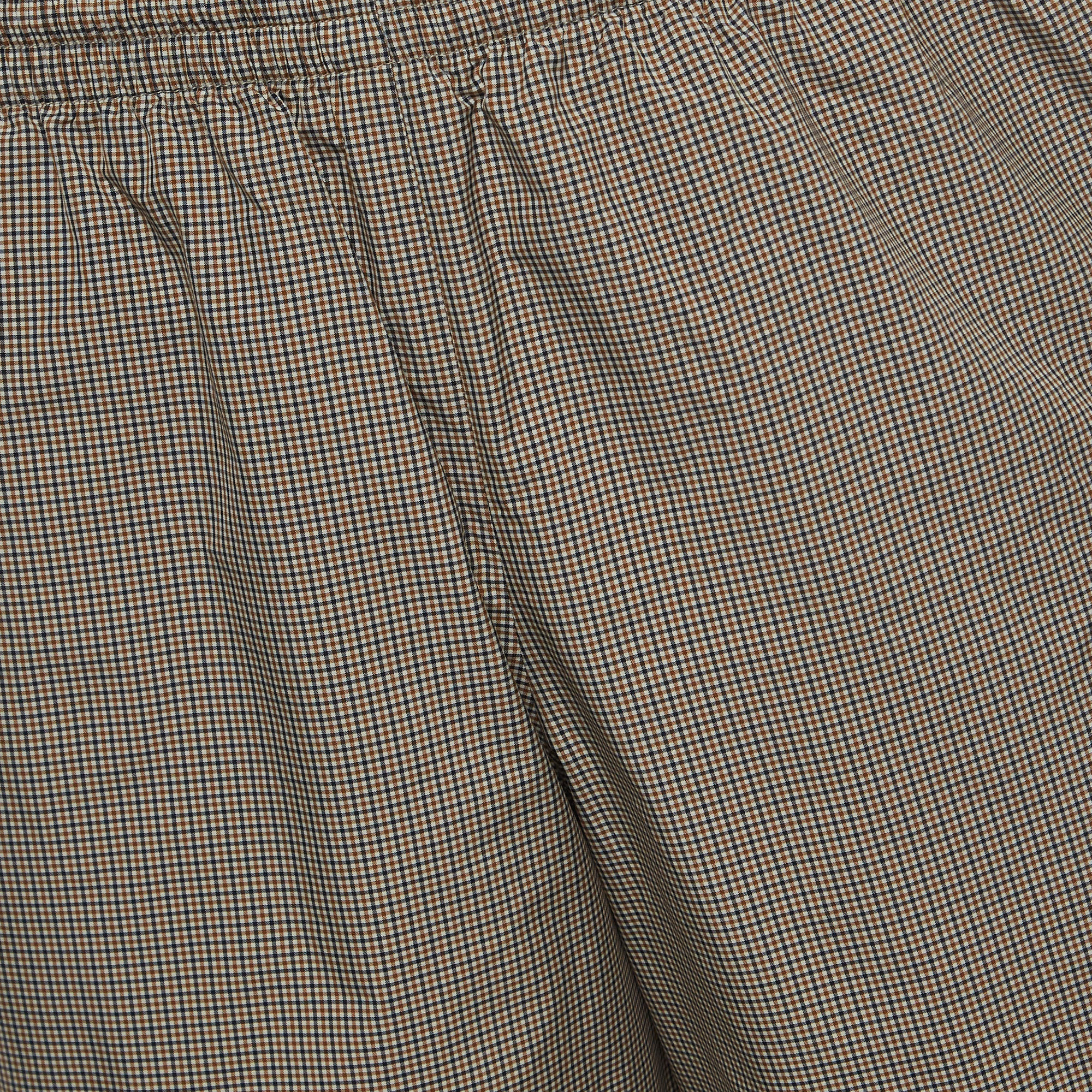Balenciaga Navy Blue/Tan Checked Nylon Drawstring Shorts M