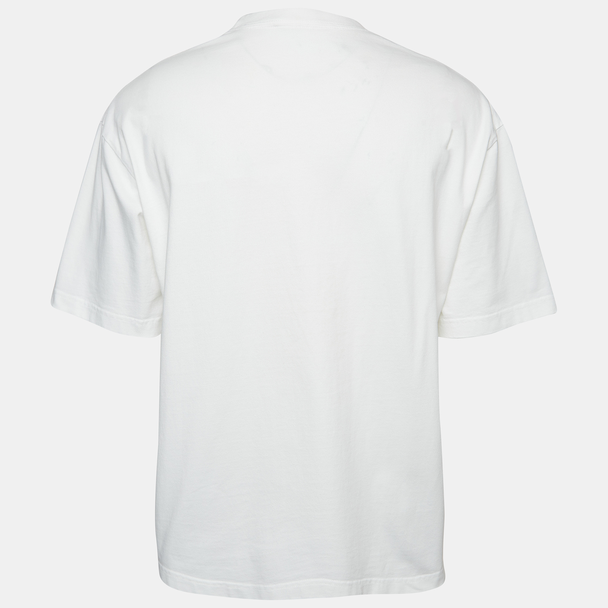 Balenciaga White Logo Print Cotton Half Sleeve T-Shirt S