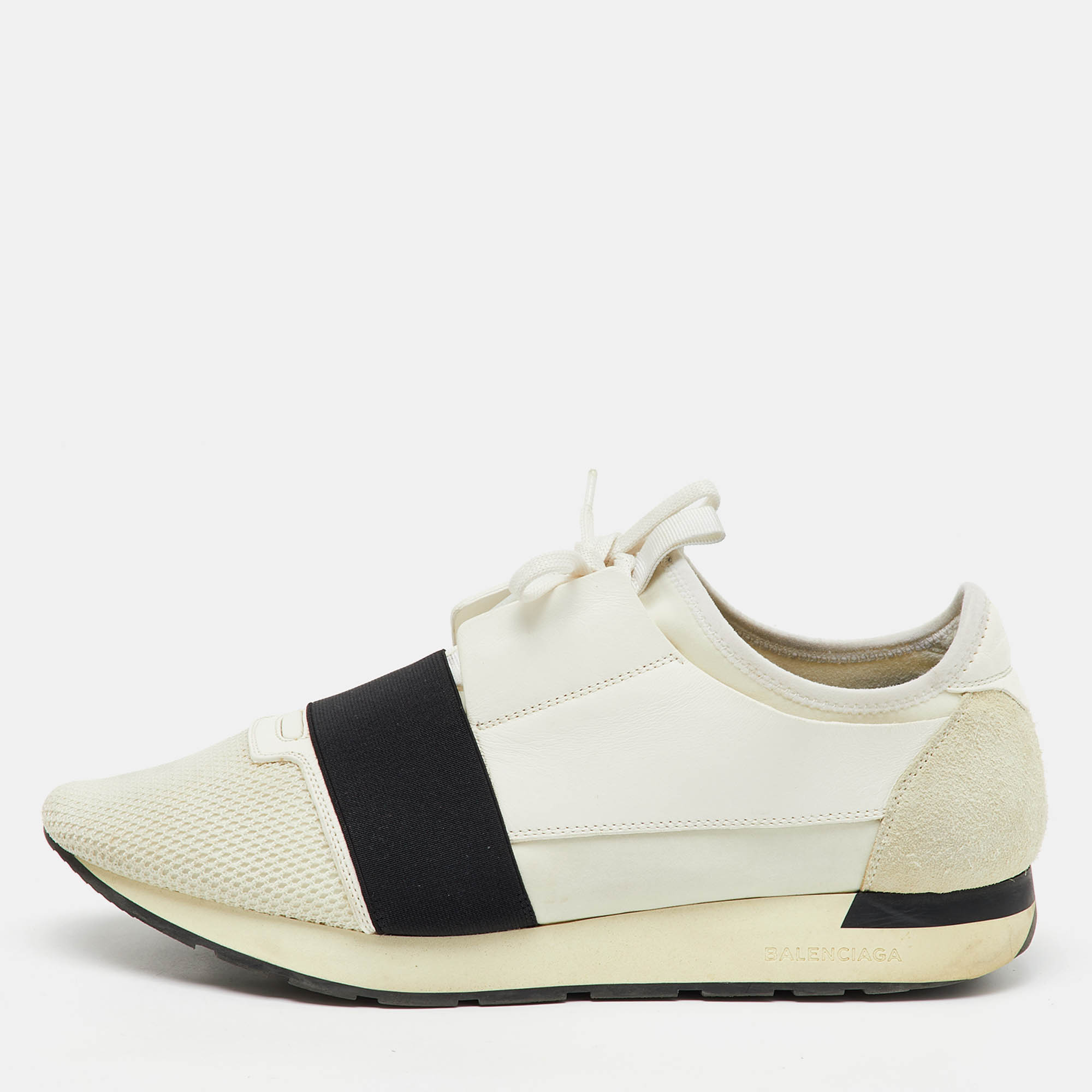 Balenciaga White/Black Leather, Neoprene and Mesh Race Runner Sneakers Size
Balenciaga White/Black Leather, Neoprene and Mesh Race Runner Sneakers Size