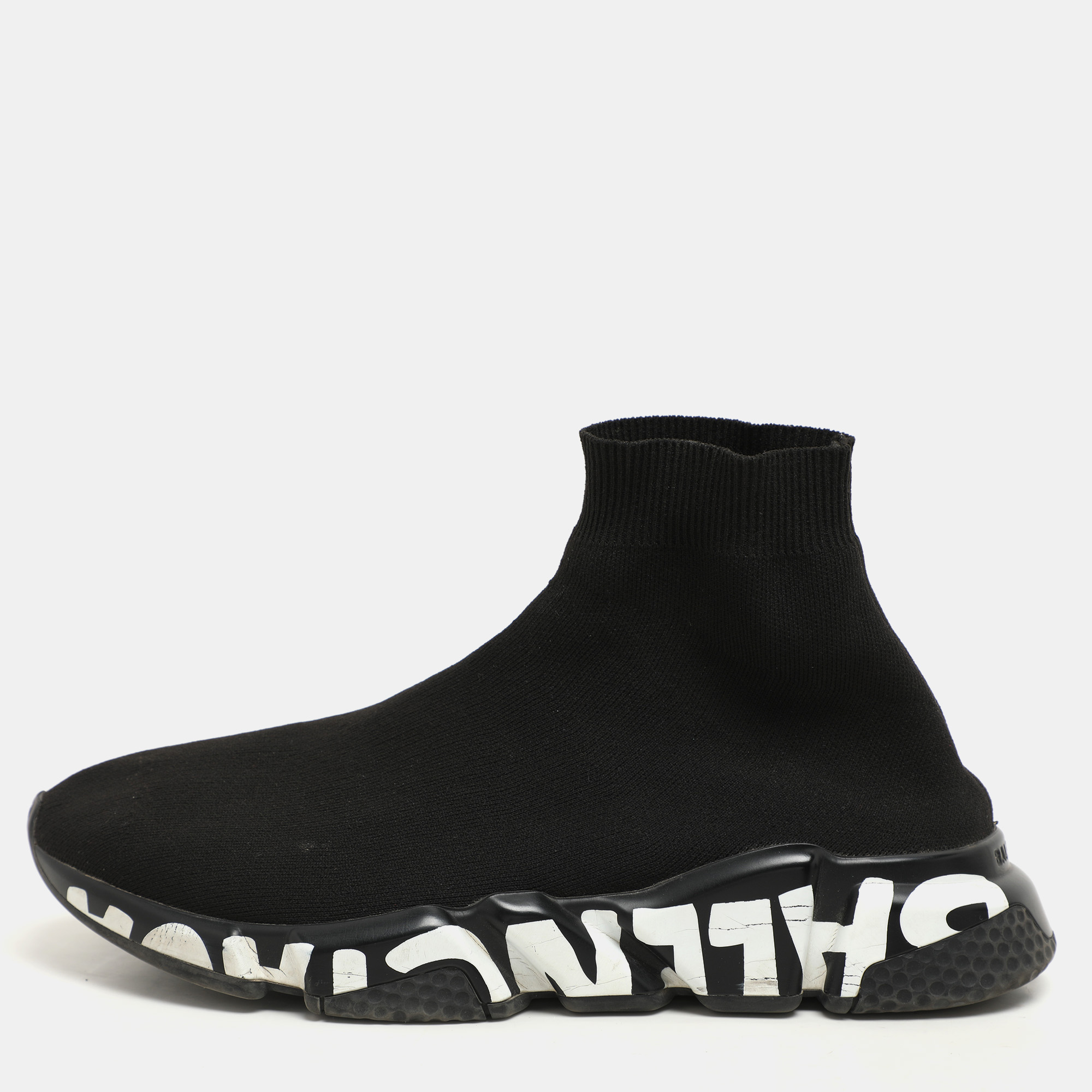 Balenciaga Black Knit Fabric Graffiti Speed Trainer Sneakers Size 41
Balenciaga Black Knit Fabric Graffiti Speed Trainer Sneakers Size 41