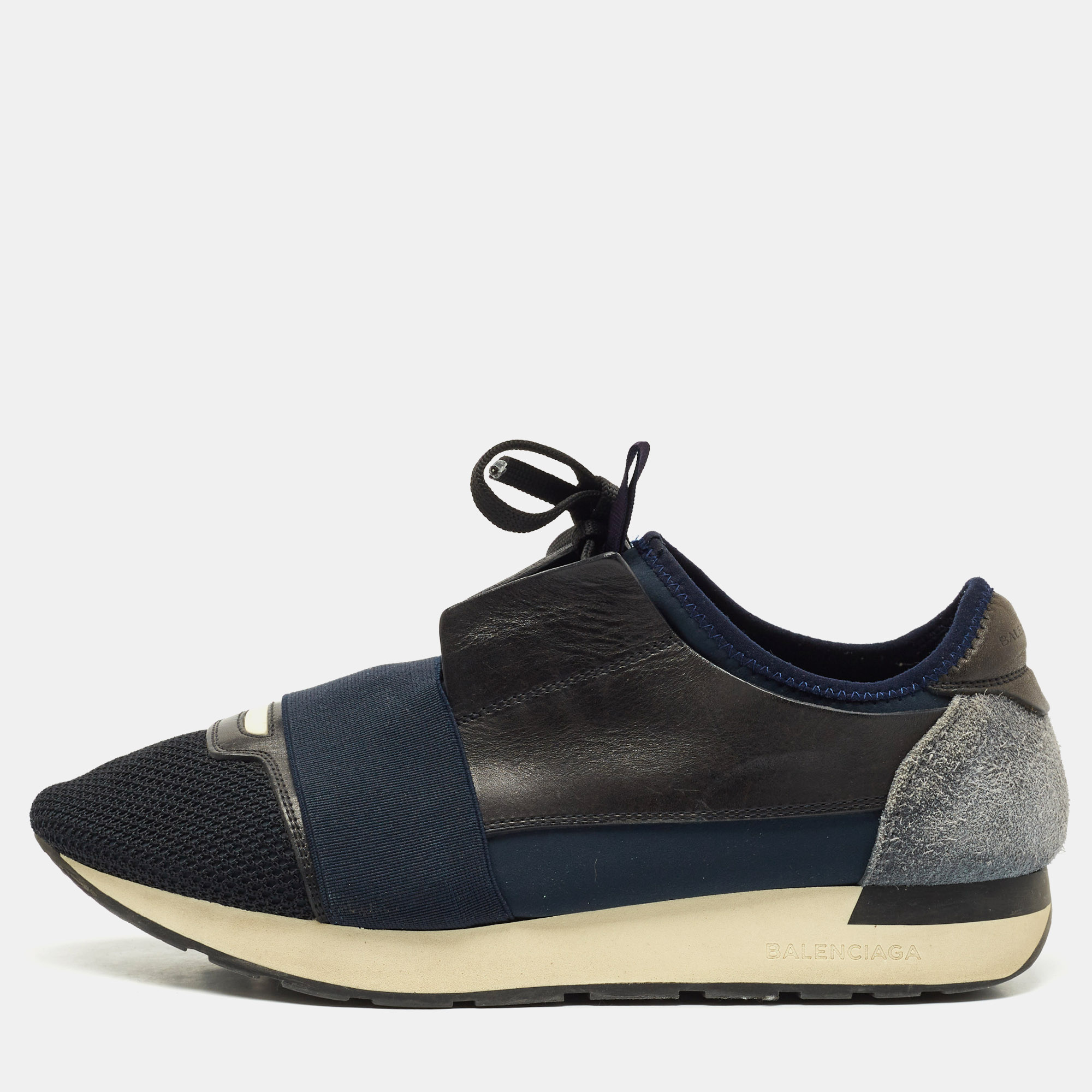 Balenciaga Tricolor Leather, Suede and Mesh Race Runner Sneakers Size, Multicolor
Balenciaga Tricolor Leather, Suede and Mesh Race Runner Sneakers Size, Multicolor